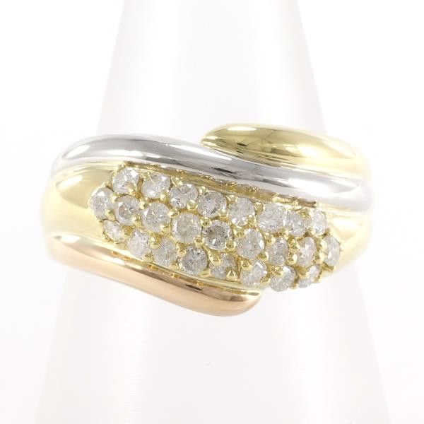 Other Other PT900 Platinum K18 Yellow/Pink Gold Diamond Ring Size 12 Metal Ring in Excellent Condition Size ONE SIZE - 1 Thumbnail