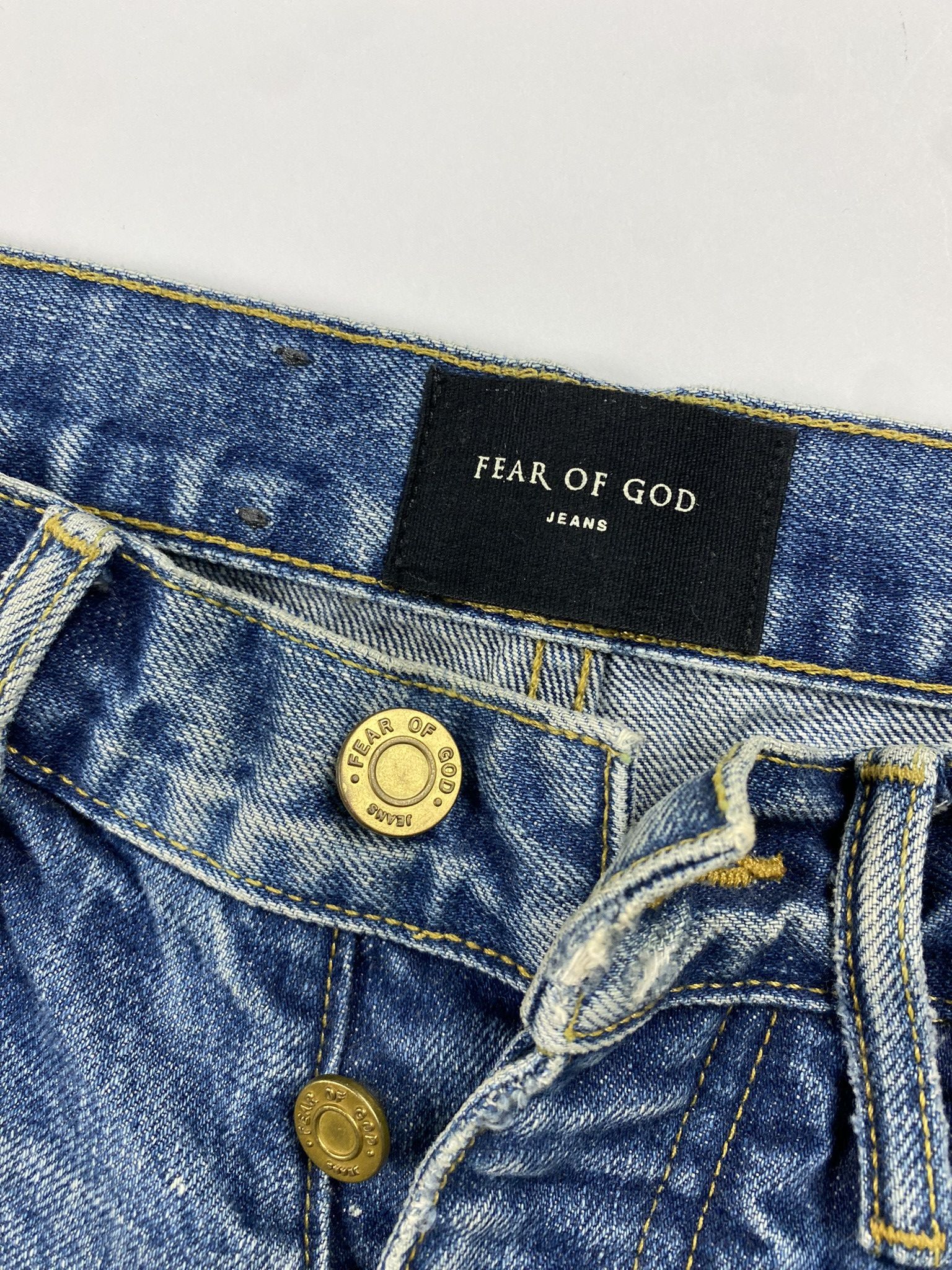 Fear of God Fear of God White on Blue Splatter Denim Size US 28 / EU 44 - 6 Thumbnail