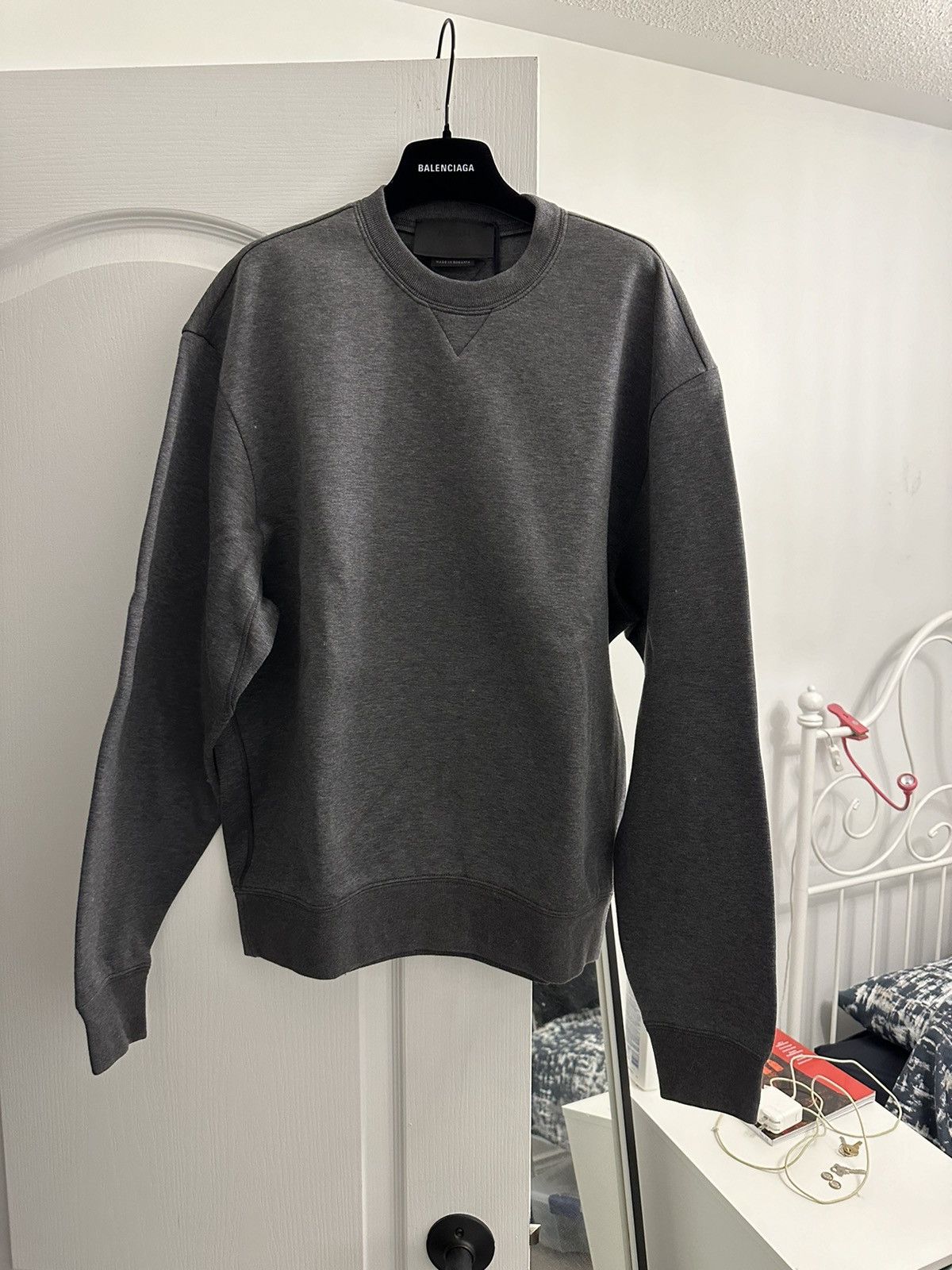 image of Prada Raf Simon’S Sweatshirt in Grey, Men's (Size Large)