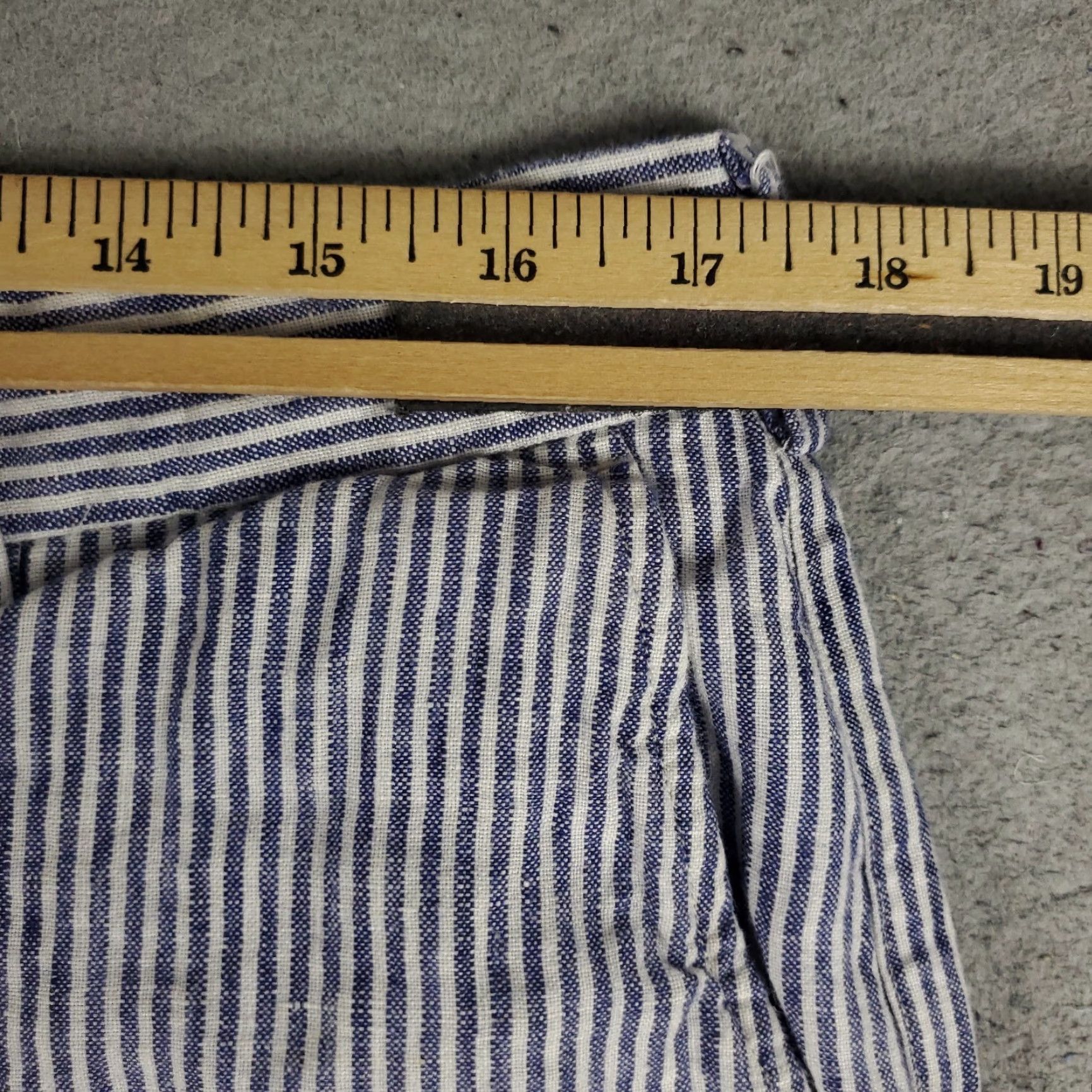 Peter Millar VINTAGE Peter Millar Shorts Men 36 Blue Striped Linen Flat Front Chino Casual Summer Size US 36 / EU 52 - 4 Thumbnail