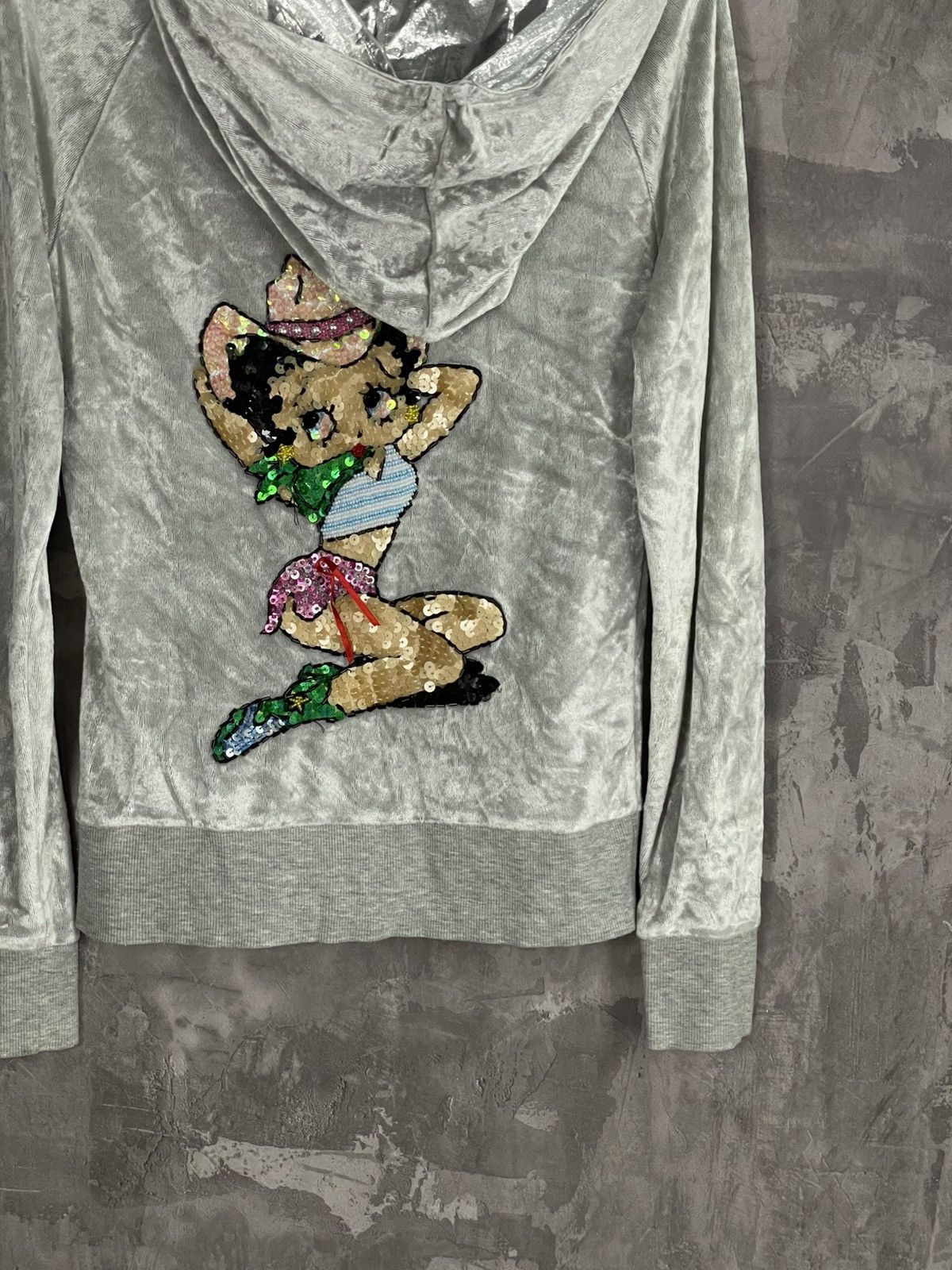 Hysteric Glamour Vintage Y2K Velour Glam Betty Boop Zip Hoodie Size M / US 6-8 / IT 42-44 - 7 Thumbnail
