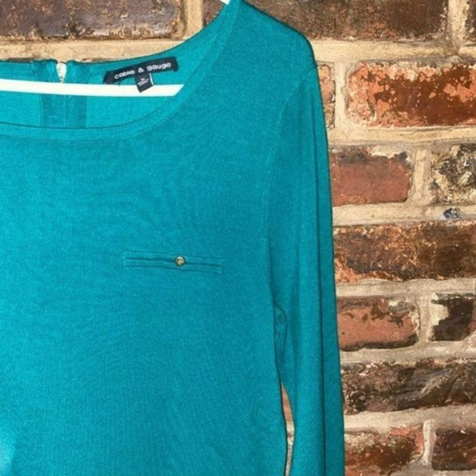 Other Cable + Gauge Green Quarter Zip Pullover Sweater Size Medium Size M / US 6-8 / IT 42-44 - 2 Thumbnail