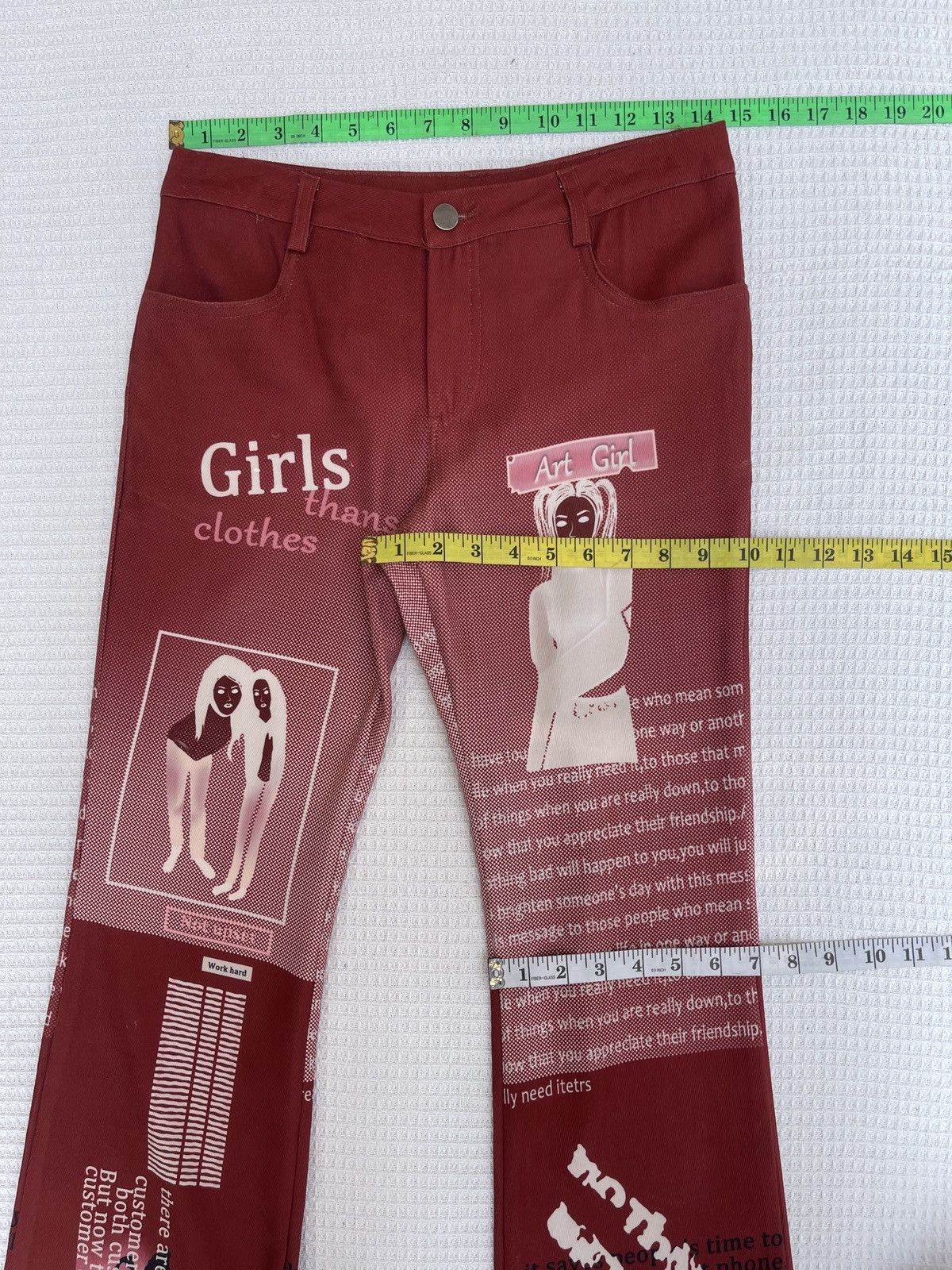 Le Grande Bleu (L.G.B.) Last Drop🔥Rare🔥Japanese Designer Art Girl Nude Flared Pants Size 29" - 9 Thumbnail