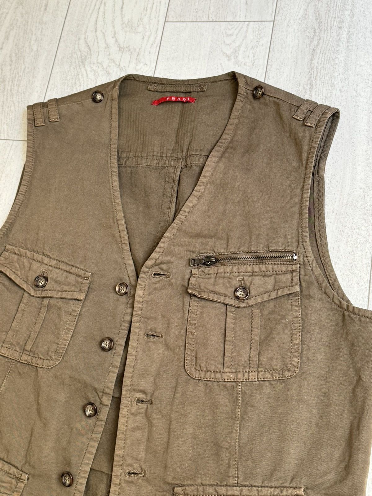 Prada !rare Prada cargo vest USA Y2K 90s Streetwear leather label Size US S / EU 44-46 / 1 - 5 Thumbnail