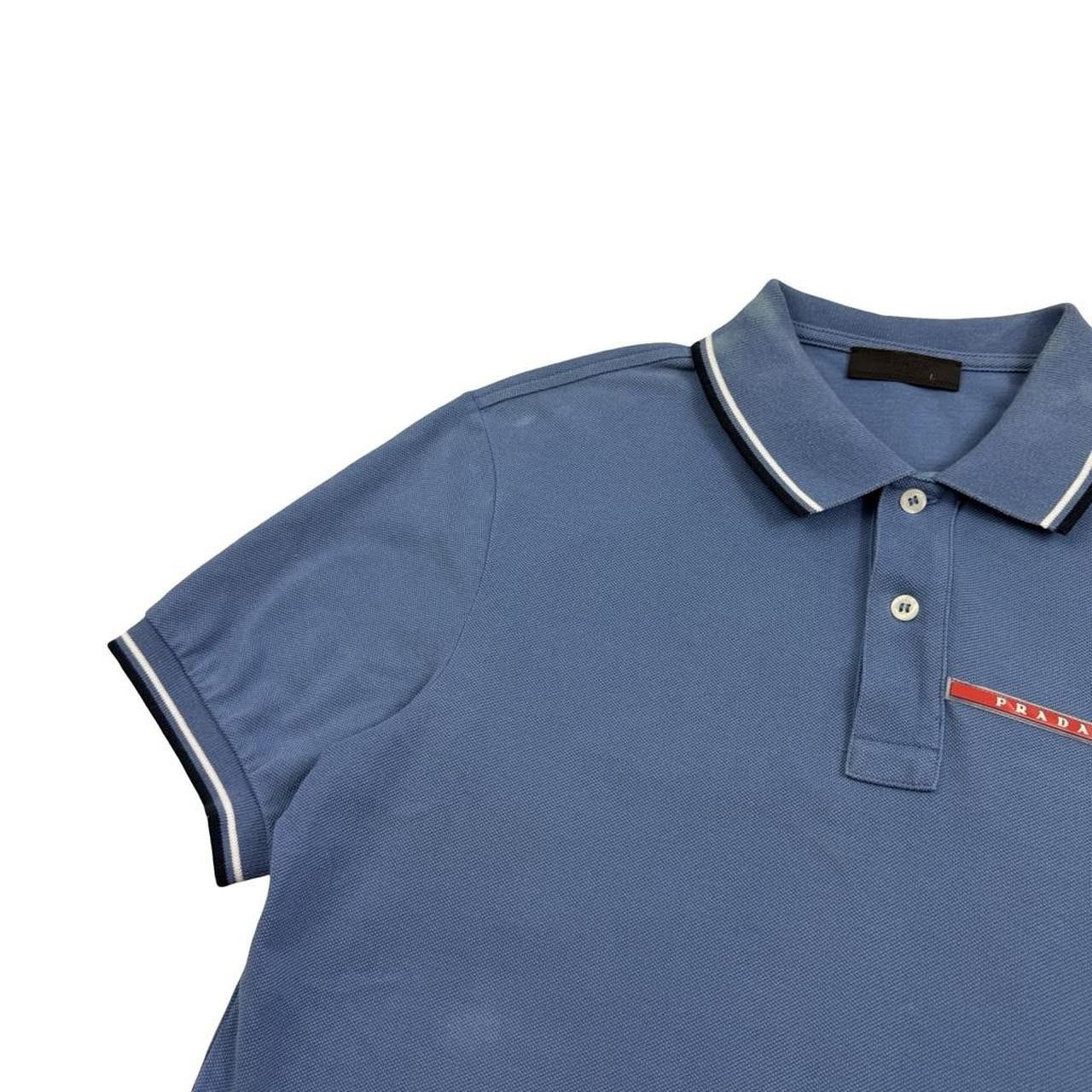 Prada Light Blue Prada Sport Red Tab Polo Shirt - Large Size US L / EU 52-54 / 3 - 3 Thumbnail