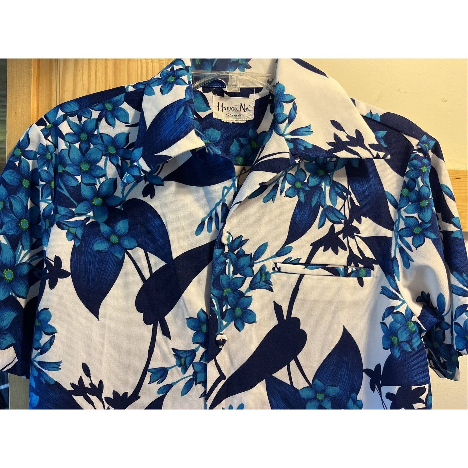 Other Hawaii Nei Honolulu VTG Mens M Blue Polyester Hawaiian Shirt Size US M / EU 48-50 / 2 - 6 Thumbnail