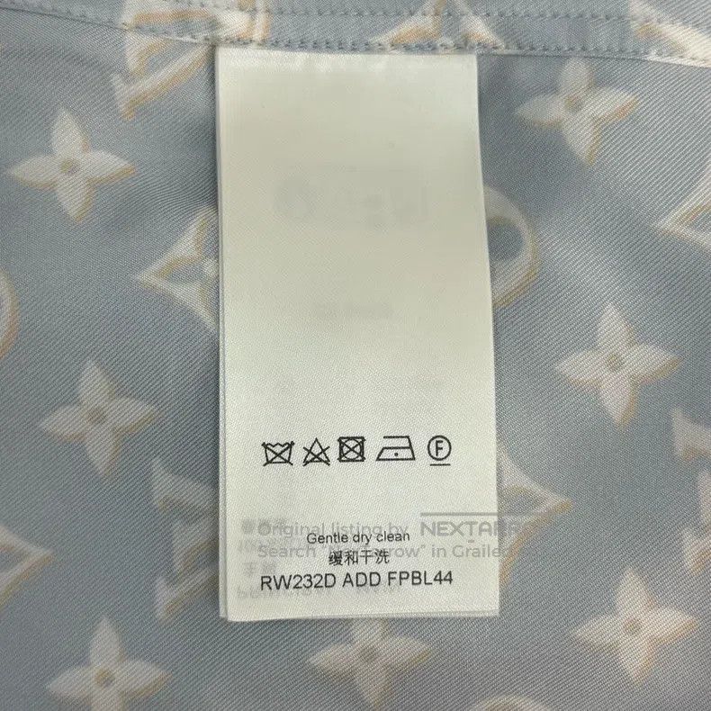 Louis Vuitton Louis Vuitton Light blue full logo mulberry silk shirt Size XS / US 0-2 / IT 36-38 - 6 Thumbnail