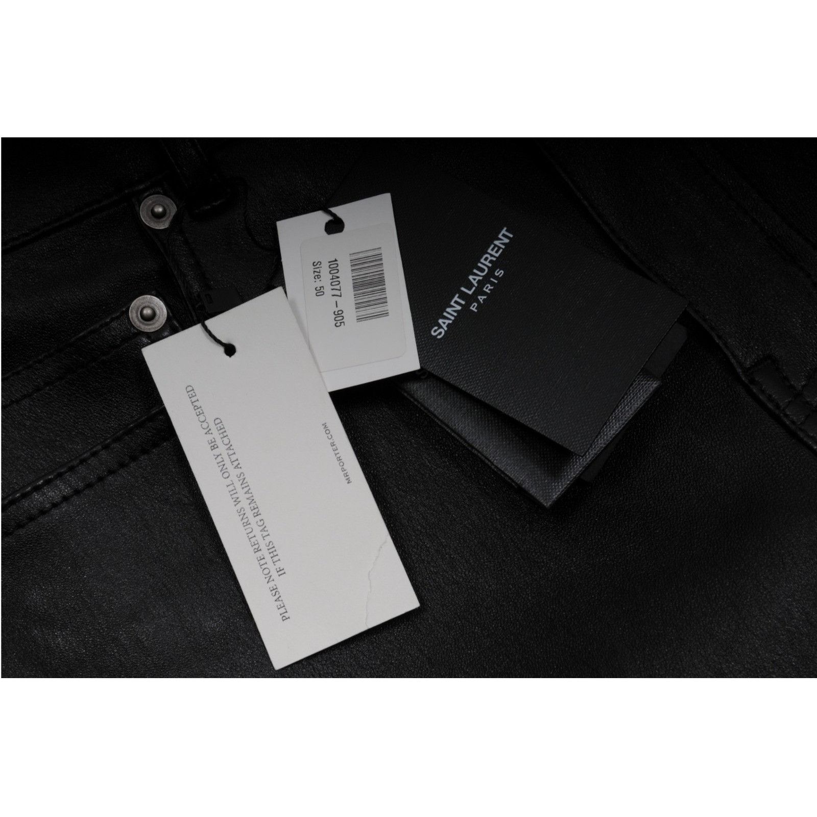 Saint Laurent Paris Lambskin Skinny Leg Leather Pants Jeans Size US 34 / EU 50 - 16 Thumbnail