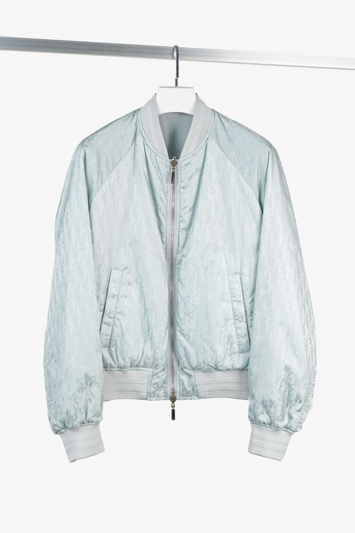 Grey Bombers Dior Dior Daniel Arsham Satin Logo Bomber Jacket