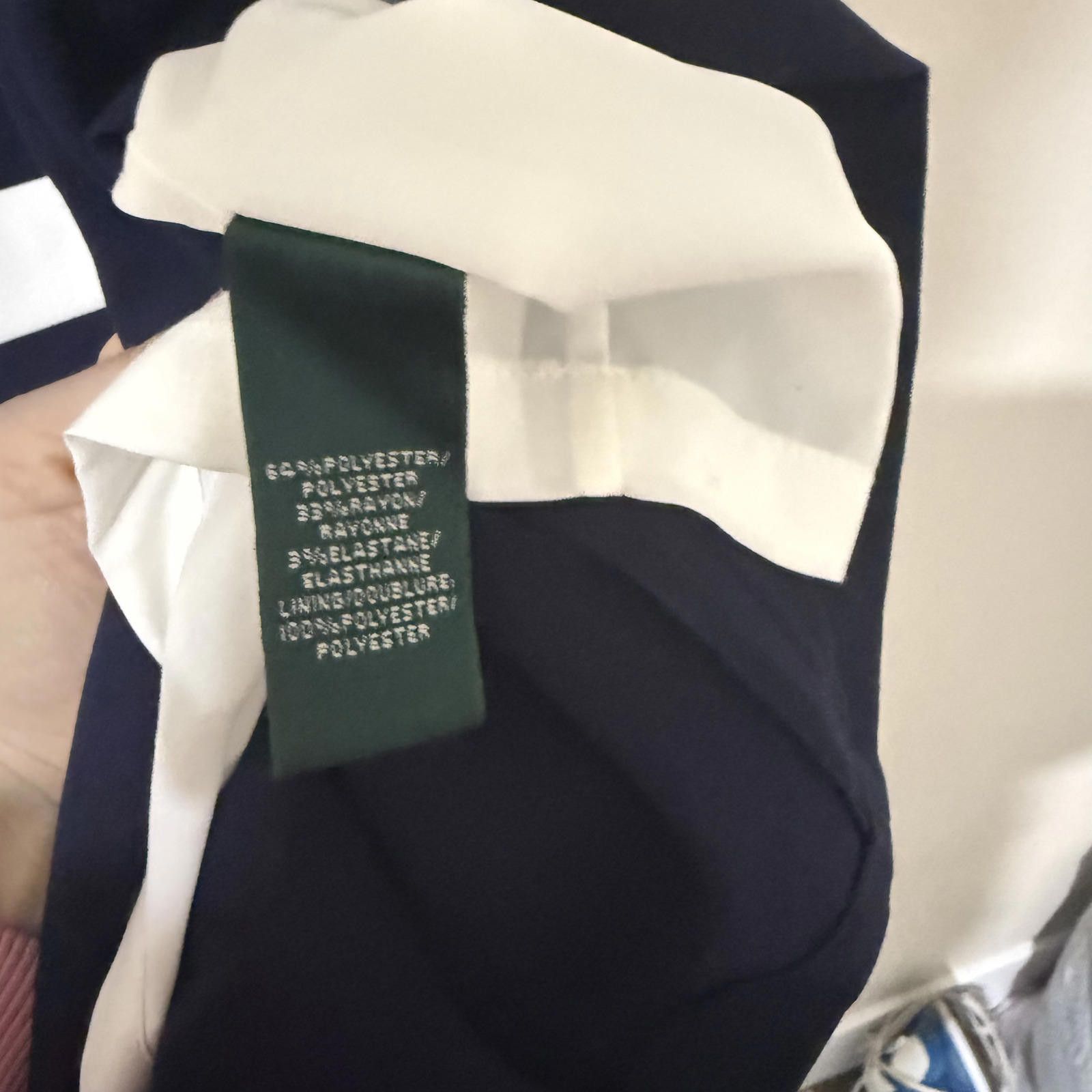 Polo Ralph Lauren Ralph Lauren Dress Women's 8 Navy White Striped Knee Length Size M / US 6-8 / IT 42-44 - 3 Thumbnail