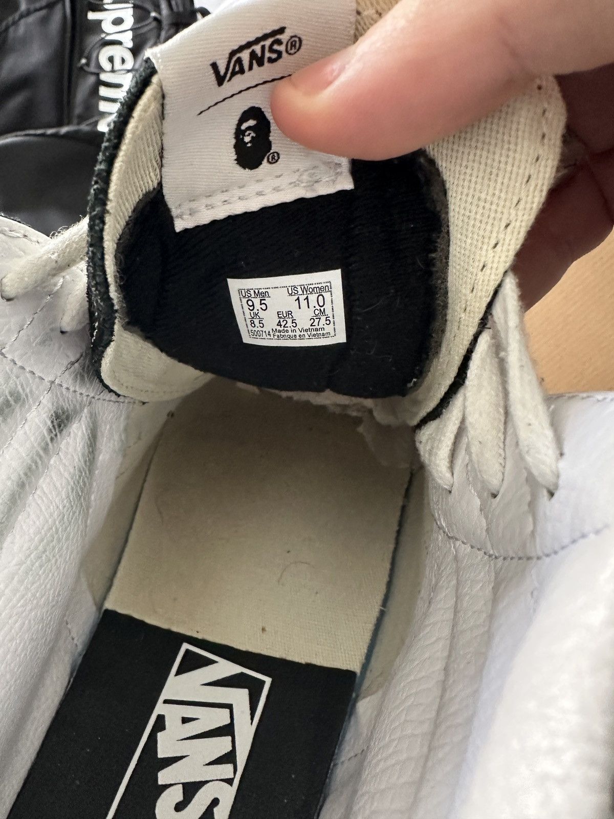 Bape × Vans BAPE VANS SK-8 HI BLACK SIZE 9.5 Size US 9.5 / EU 42-43 - 9 Thumbnail