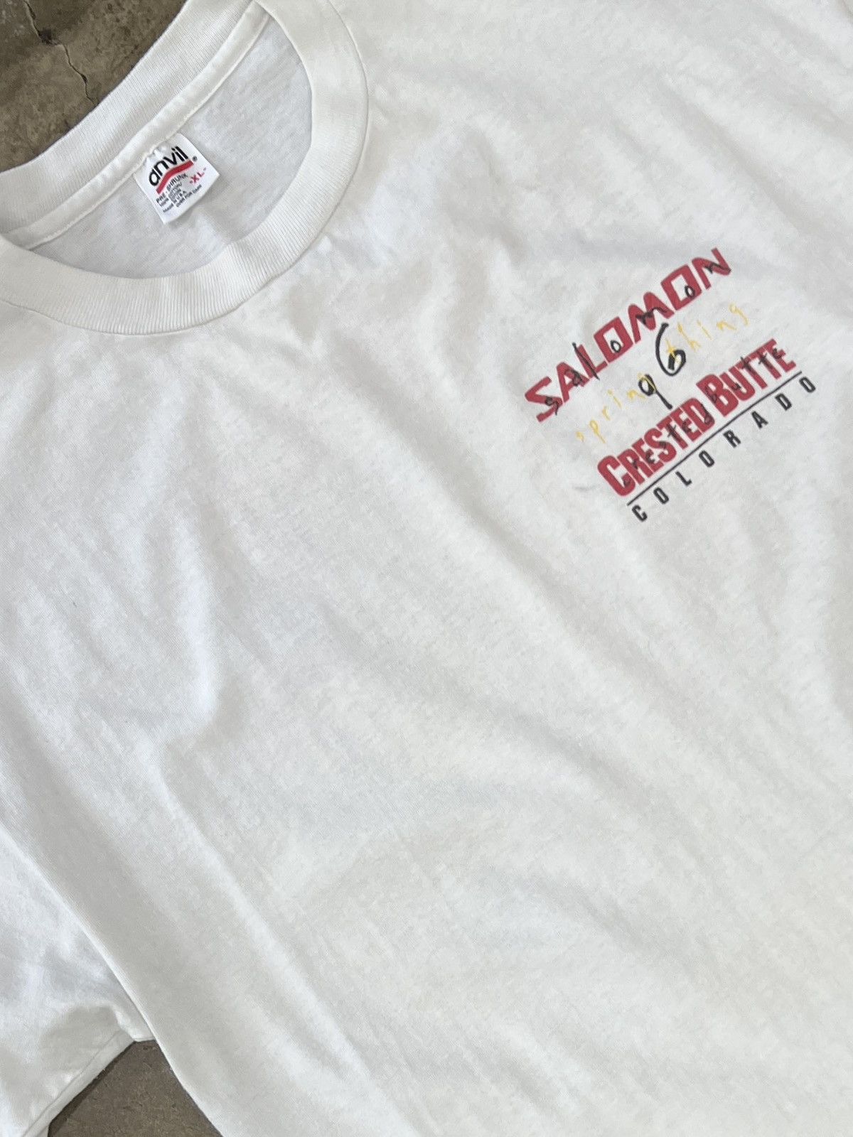 Vintage Vintage 1996 Salomon Spring Thing Crested Butte art Tee XL Size US XL / EU 56 / 4 - 4 Thumbnail