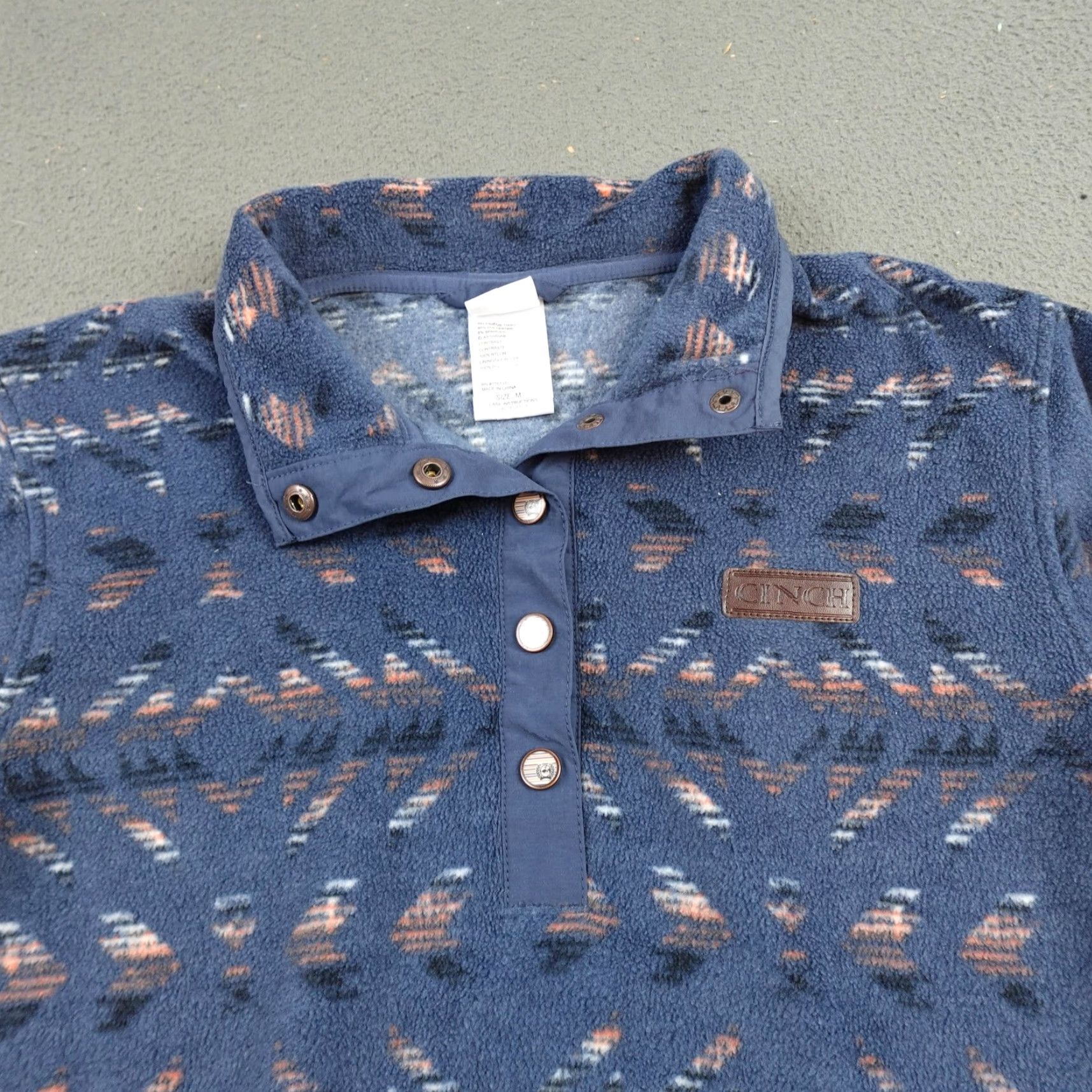 Vintage Cinch Jacket Mens Medium Blue Fleece Snap Pullover Western Aztec Print Size US M / EU 48-50 / 2 - 4 Thumbnail