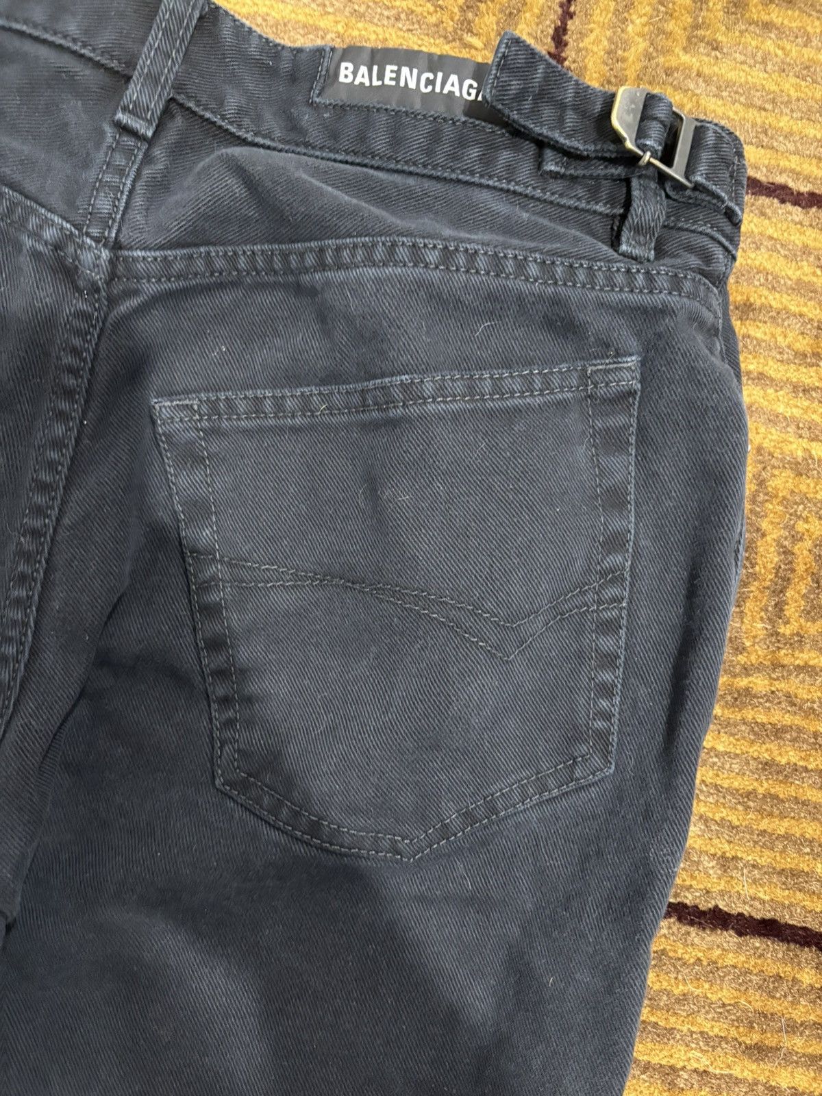 Balenciaga Balenciaga Black Loose Fit Buckle Jeans Size US 32 / EU 48 - 6 Thumbnail