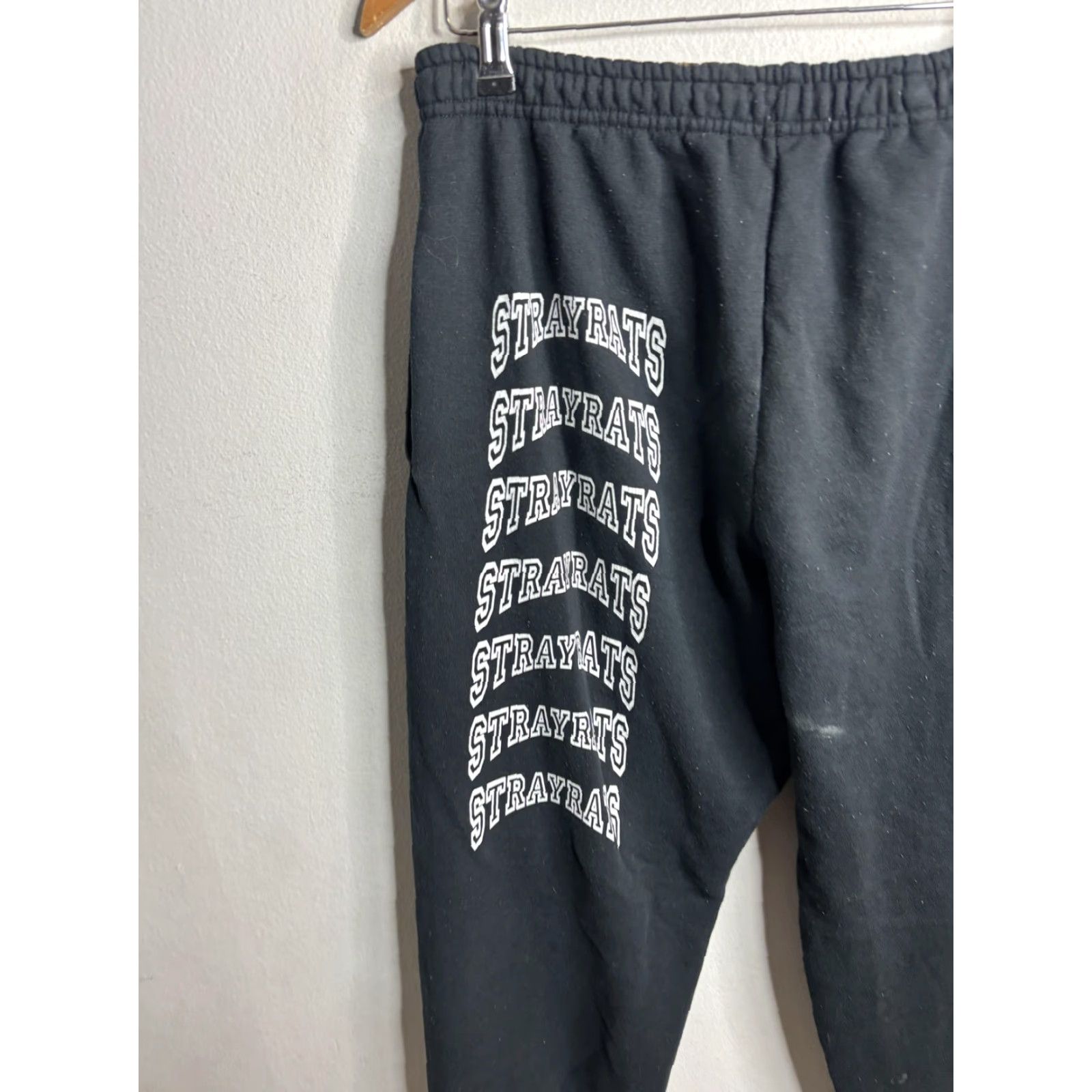 Stray Rats STRAYRATS Sweatpants Mens M Black Fleece Joggers Logo Streetwear Pants Size US 31 - 5 Thumbnail