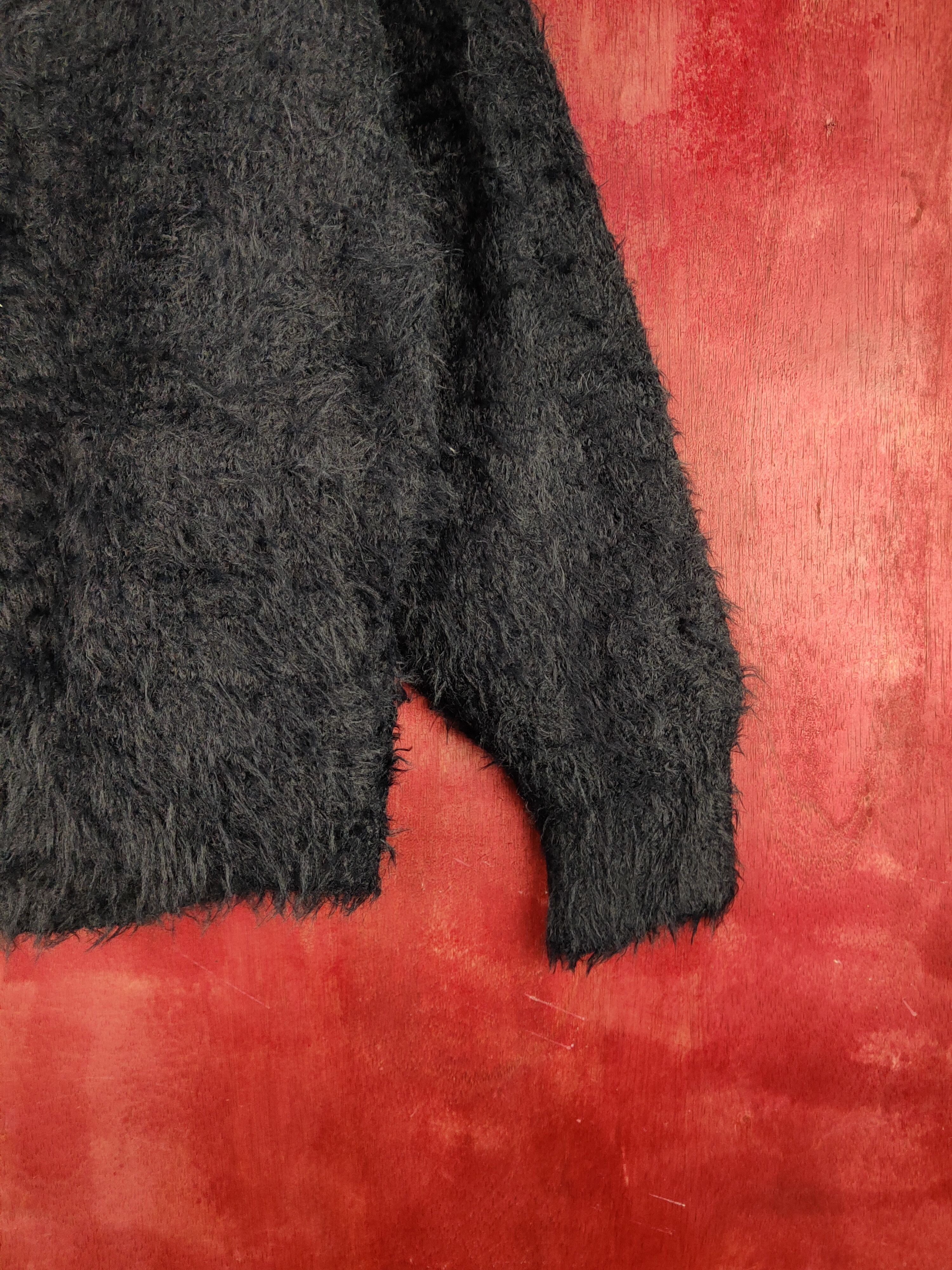 GU GU Navy Shag Shaggy Fur Mohair Knitwear #S1999 Size L / US 10 / IT 46 - 6 Thumbnail