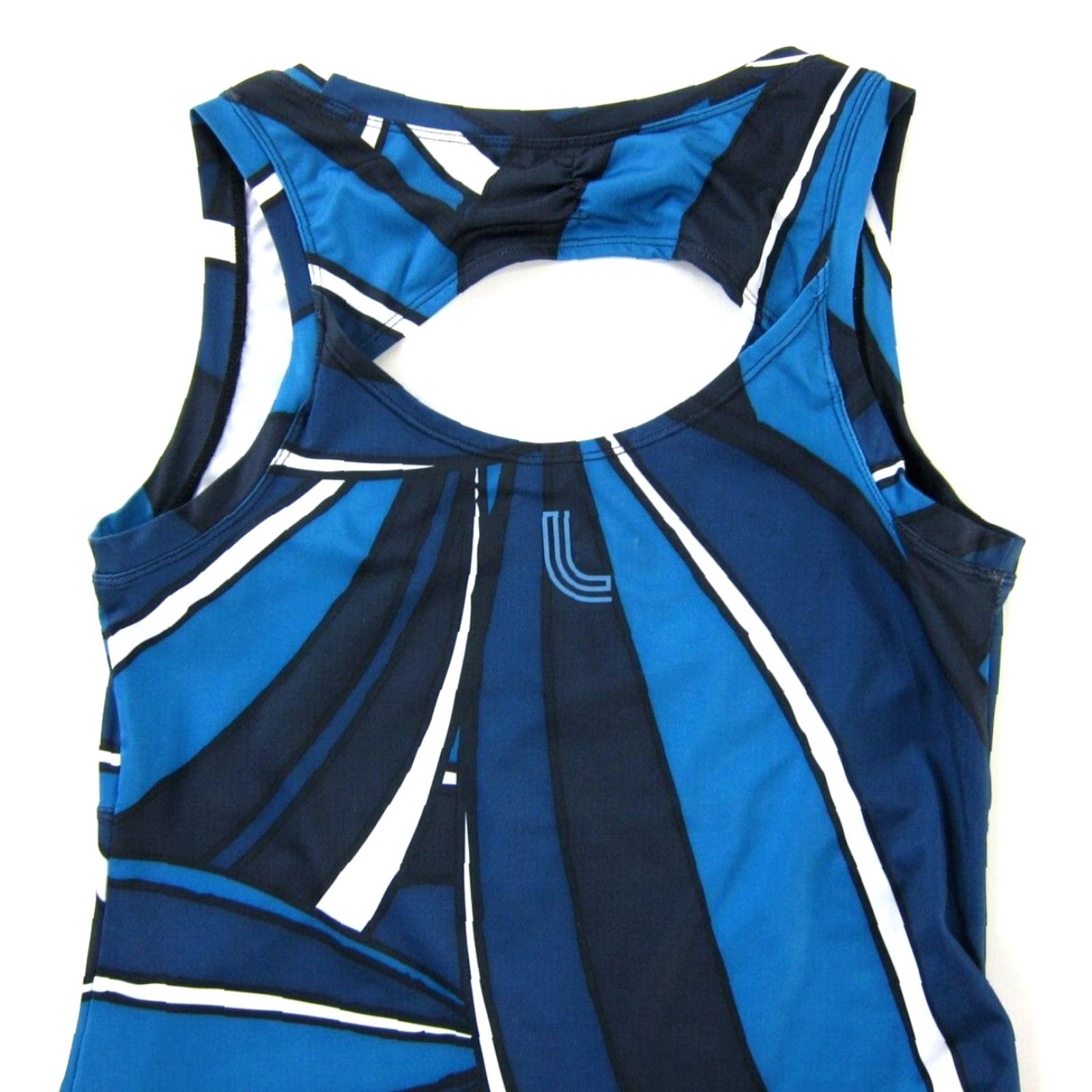 Vintage VINTAGE LOLE Blue White Abstract Stretch Sleeveless Open Back Midi Tank Dress Small Size S / US 4 / IT 40 - 5 Thumbnail