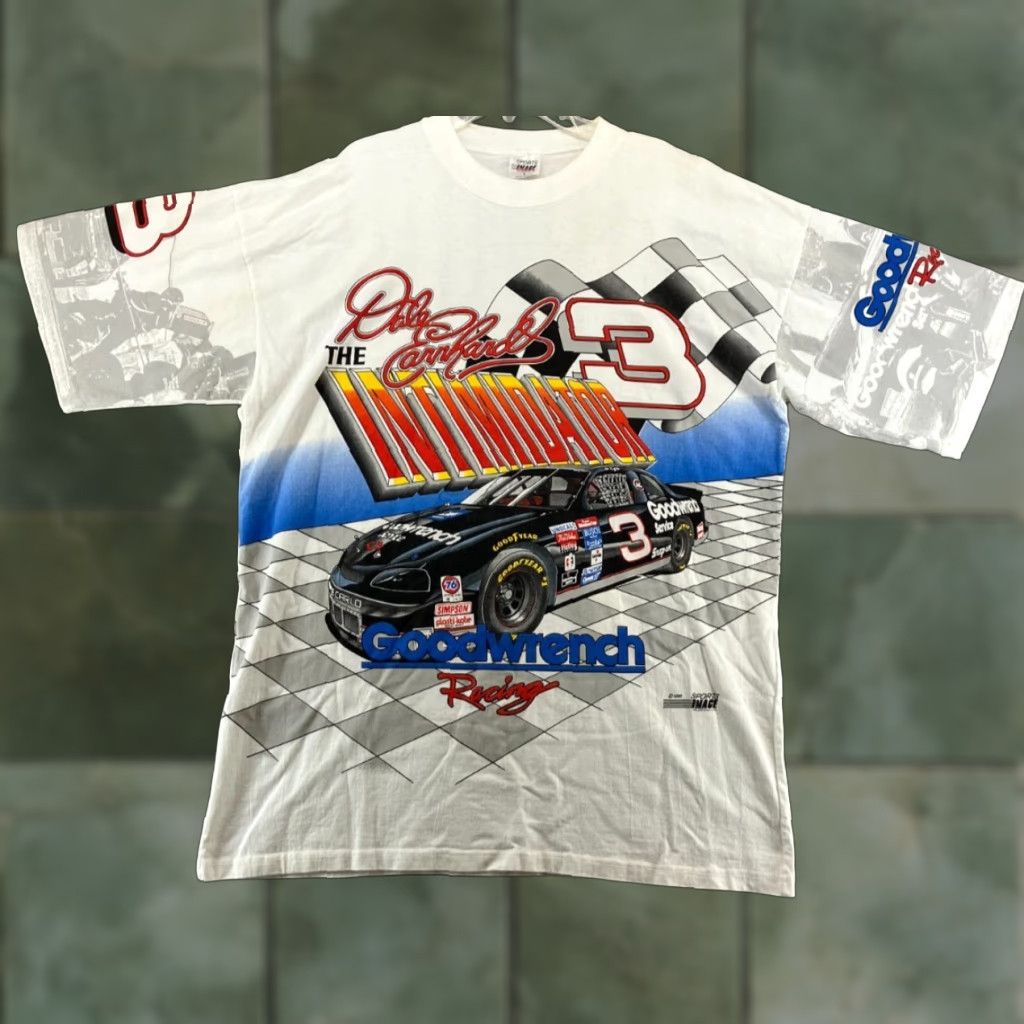 Vintage VINTAGE Dale Mens T-Shirt Large 90s White Graphic Print Cars Sports USA Intimidator Size US L / EU 52-54 / 3 - 1 Thumbnail