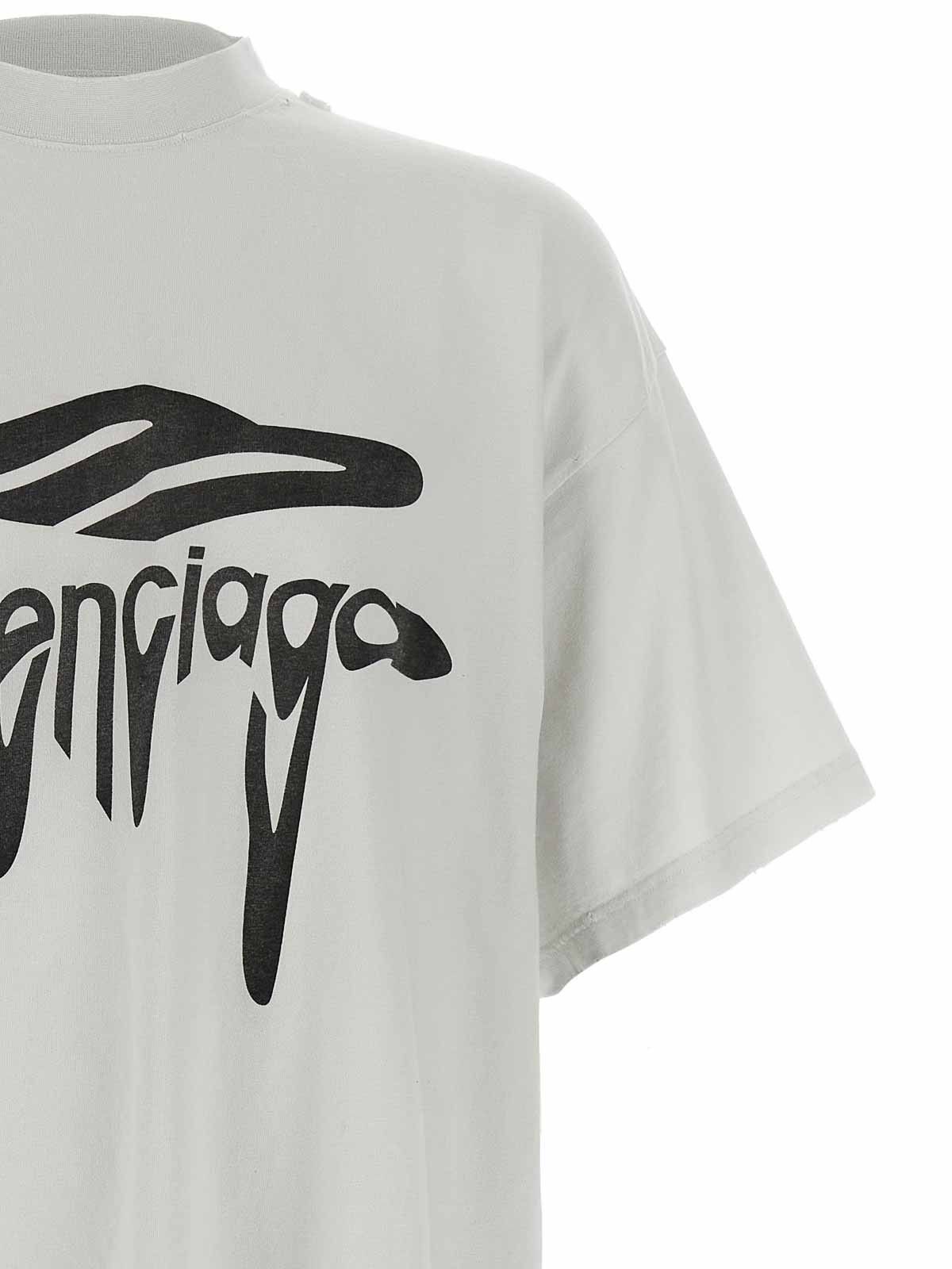 Balenciaga o1bcso1str1225 3B Liquefied T-Shirt Oversized in Grey Size US M / EU 48-50 / 2 - 3 Thumbnail