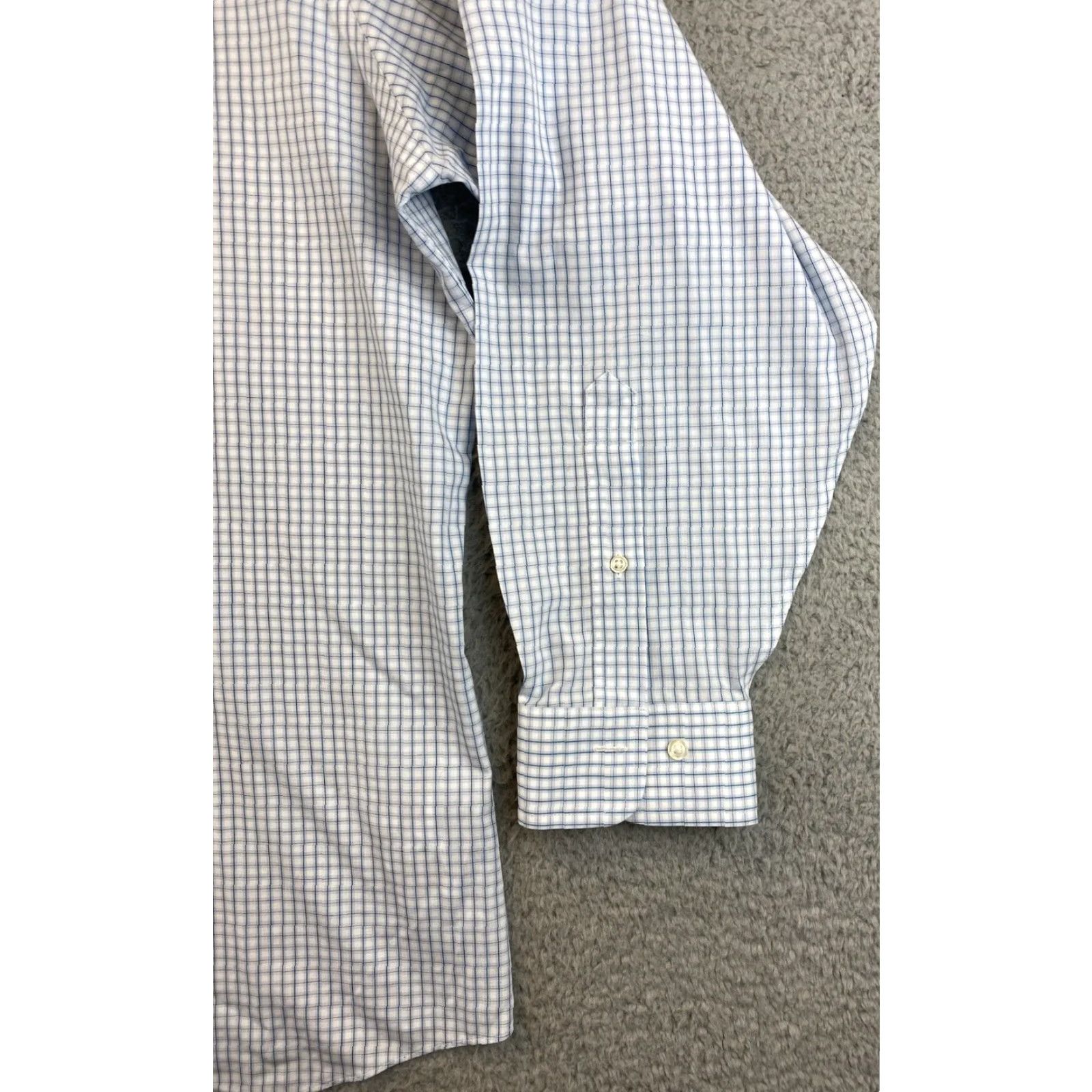 Brooks Brothers VINTAGE Brooks Brothers Plaid Dress Shirt Mens Slim Fit Long Sleeve Blue Cotton Size 18 Size 48R - 2 Thumbnail
