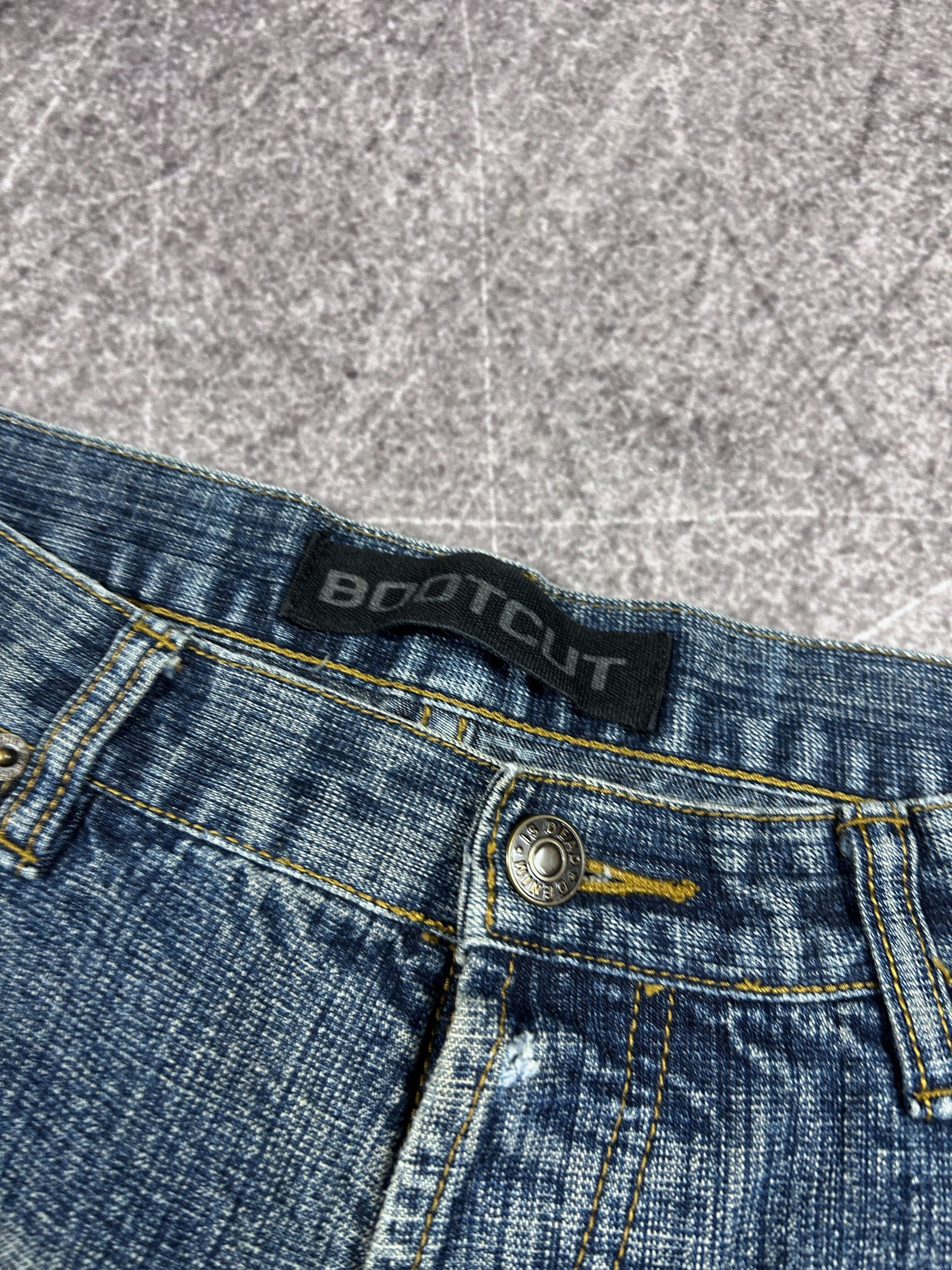 Designer VTG FLARED RICK OWENS STYLE STONE WASHED JEANS 90S Size US 30 / EU 46 - 7 Thumbnail