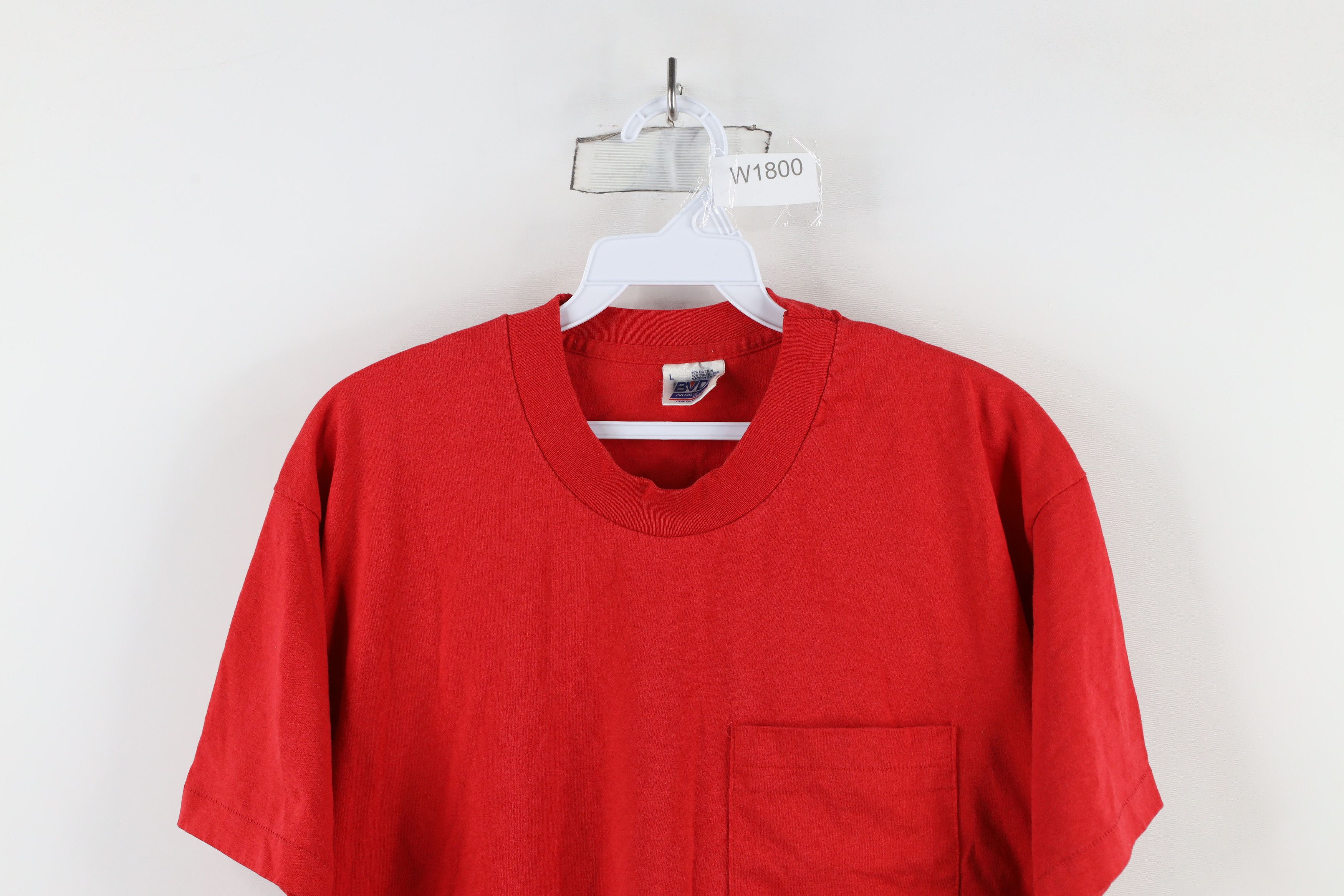 Vintage Vintage 90s Streetwear Blank Pocket T-Shirt Red USA Size US L / EU 52-54 / 3 - 2 Thumbnail