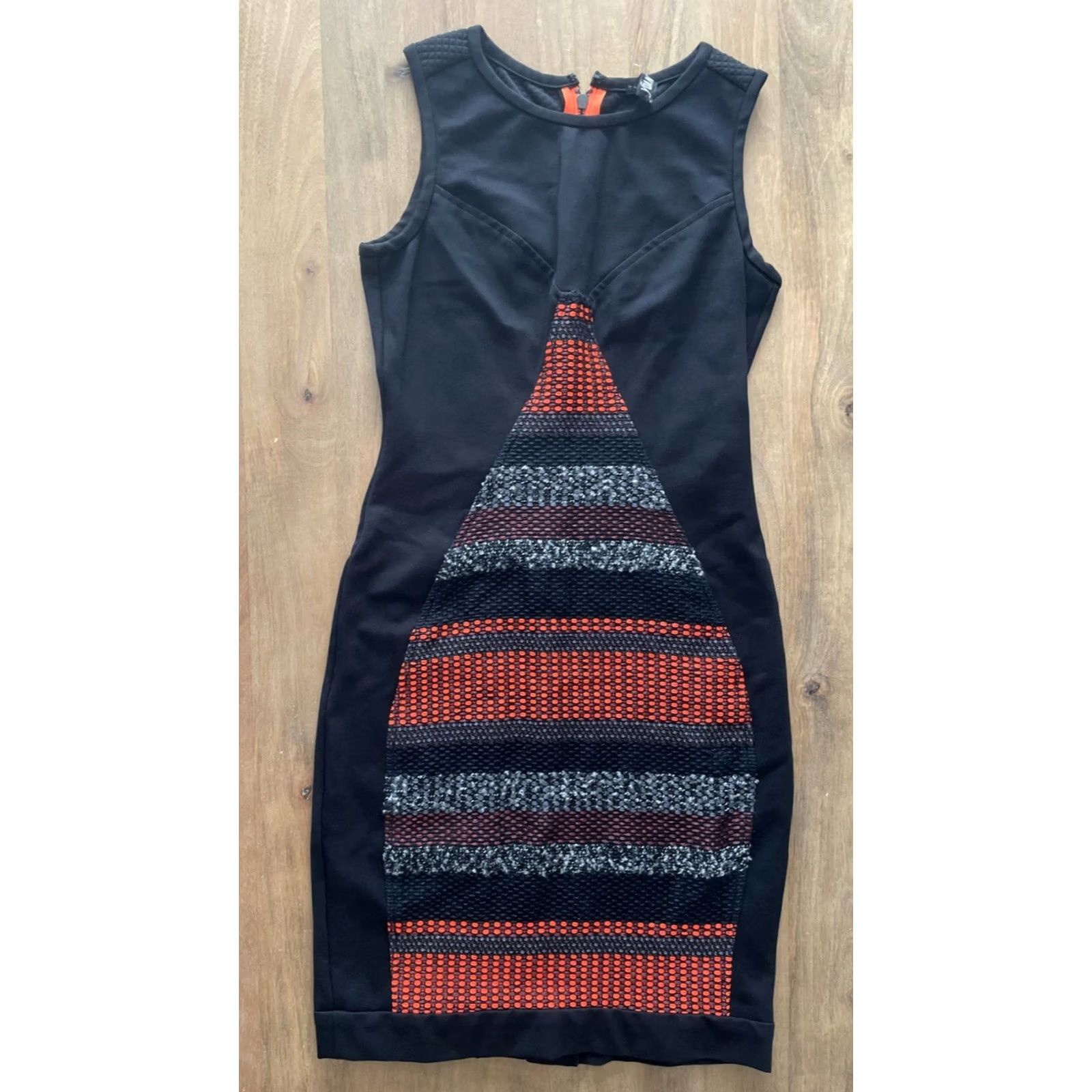 Vintage Yoana Baraschi Bodycon Sheath Dress Womens Size 6 Black Textured Stretch USA Dress Size M / US 6-8 / IT 42-44 - 2 Thumbnail