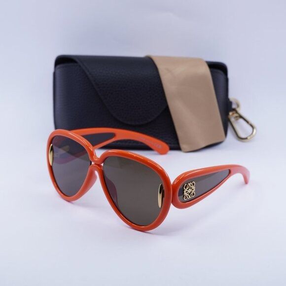Loewe Loewe LW40132I 42E Sunglasses Shiny Orange Aviator Frame Size ONE SIZE - 1 Thumbnail