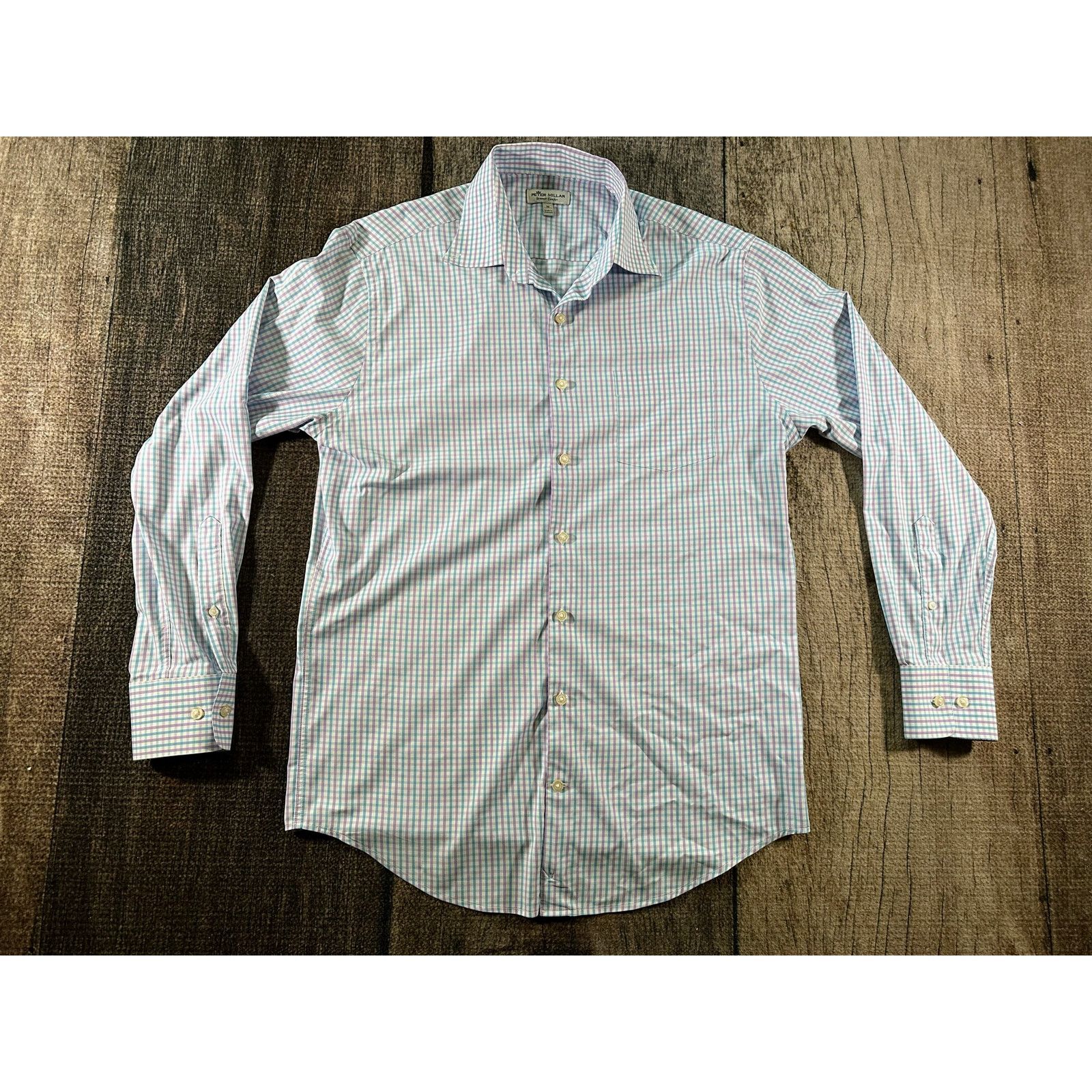 Peter Millar Peter Millar Summer Comfort Mens Med Long Sleeve Button Down Size US M / EU 48-50 / 2 - 2 Thumbnail