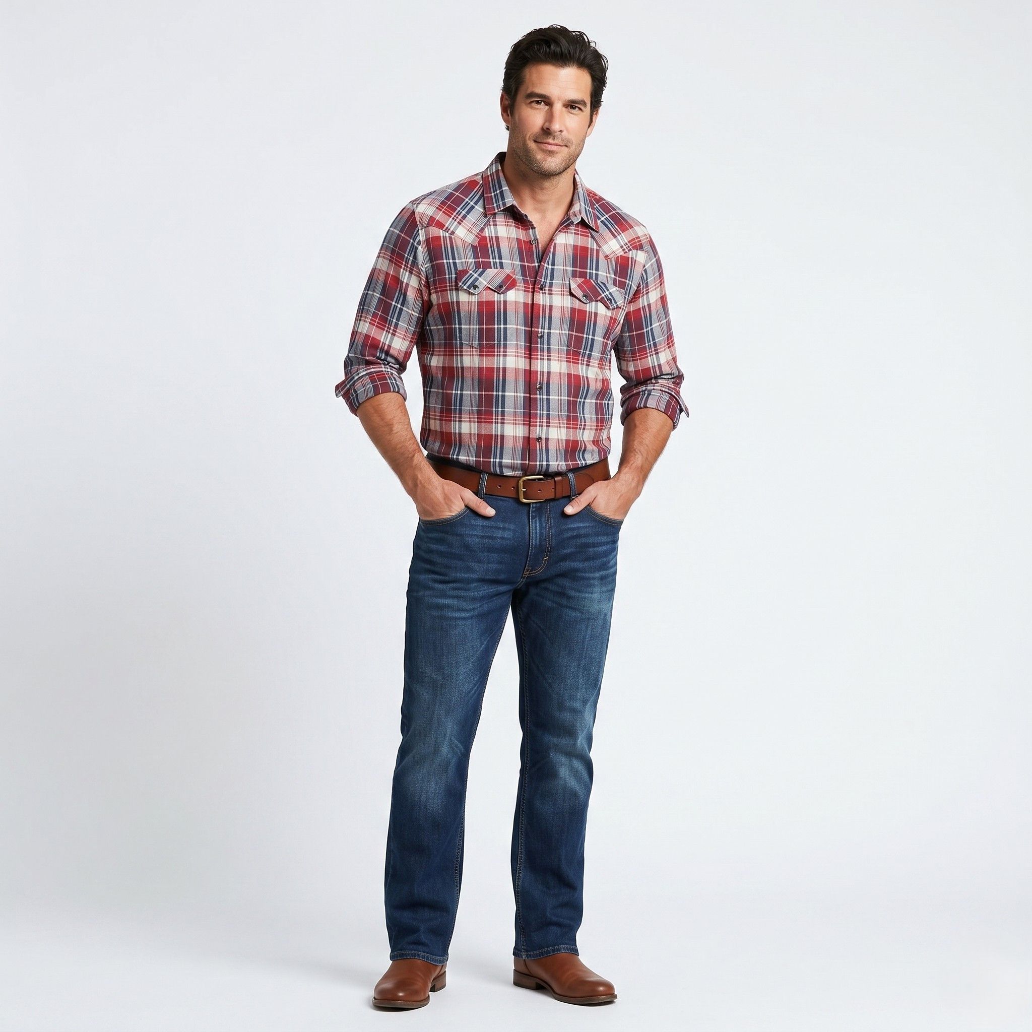 Levi's Levi's Men XXL Casual Shirt Maroon Check Cotton 9523 Size US XXL / EU 58 / 5 - 1 Thumbnail