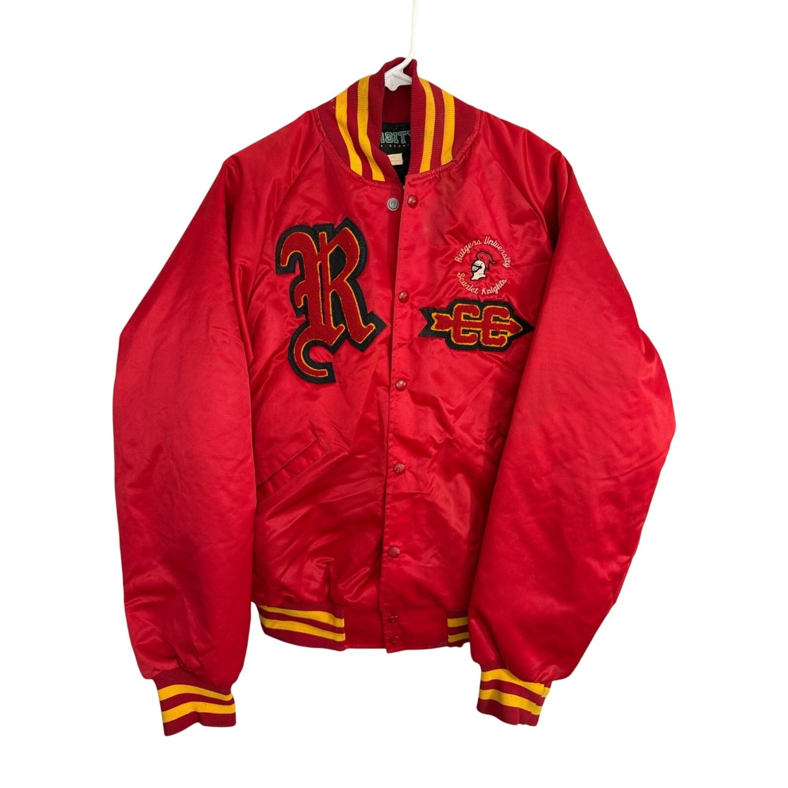 Other Vintage 80s Rutgers CC Varsity Satin Bomber Jacket RARE 1/1 Size US M / EU 48-50 / 2 - 1 Thumbnail