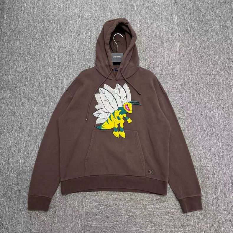 Louis Vuitton Graphic Bee Patched Hoodie | Grailed