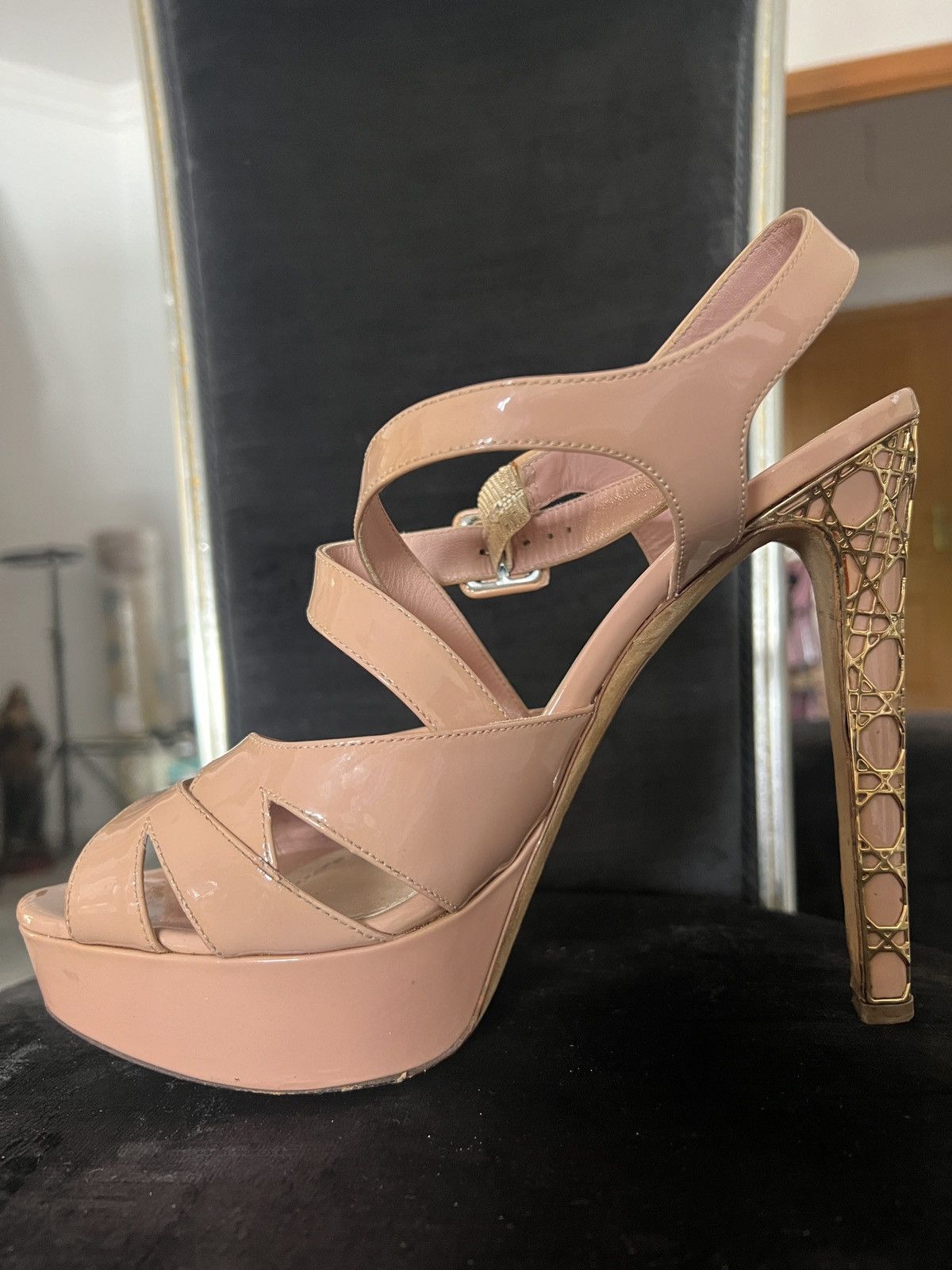 Dior Dior Nude Patent Leather Platform Heels Size US 8.5 / IT 38.5 - 12 Thumbnail