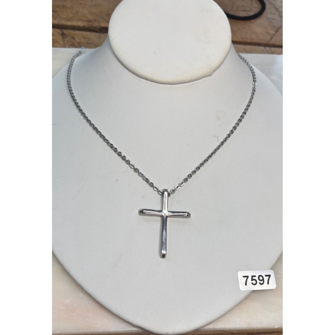 Other Stamped Chisel Sterling Silver Cross Pendant Necklace Size ONE SIZE - 3 Thumbnail