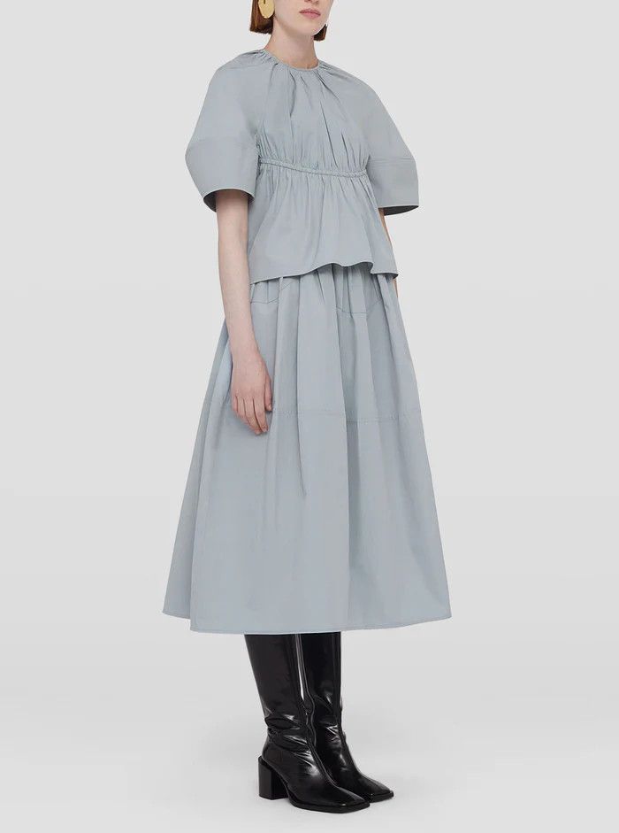 Jil Sander o1y1025 Short Sleeves Blouse in Sage Green Size XXS / US 00 / IT 34 - 4 Thumbnail