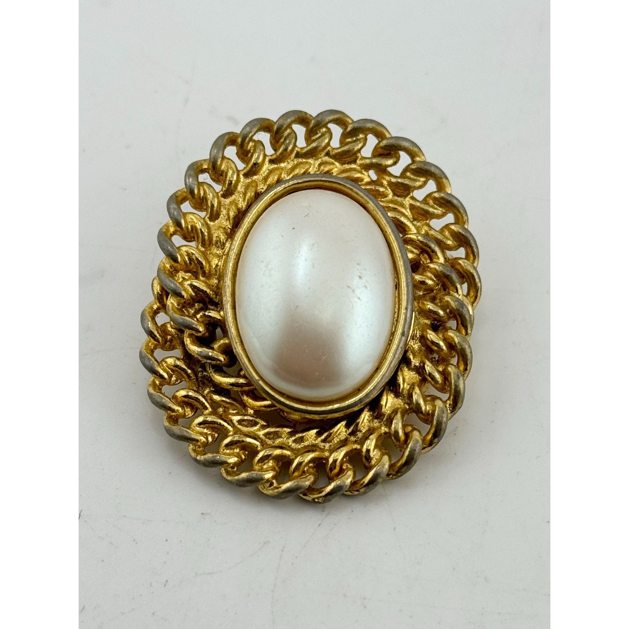 Vintage Vintage pearl chain brooch pin Size ONE SIZE - 3 Thumbnail