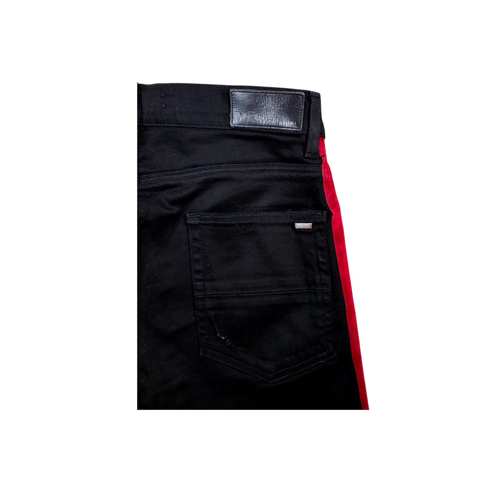 Amiri Amiri Stripe Thrasher Black & Red Jeans Size US 31 - 3 Thumbnail