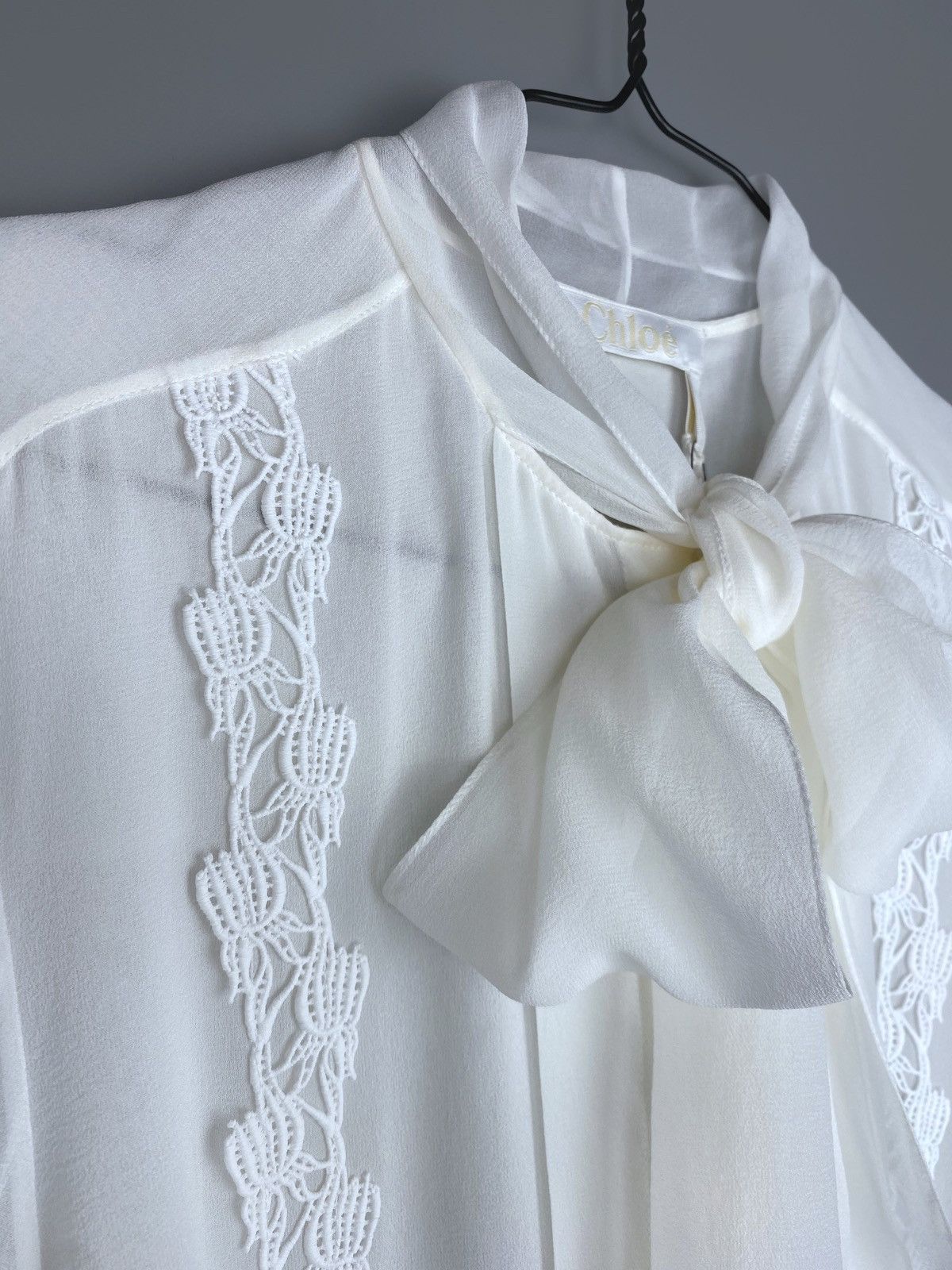 Chloe Chloé Scarf Neck Silk 3/4 Sleeves Shirt Size 44 RRP 1300$ Size L / US 10 / IT 46 - 12 Thumbnail