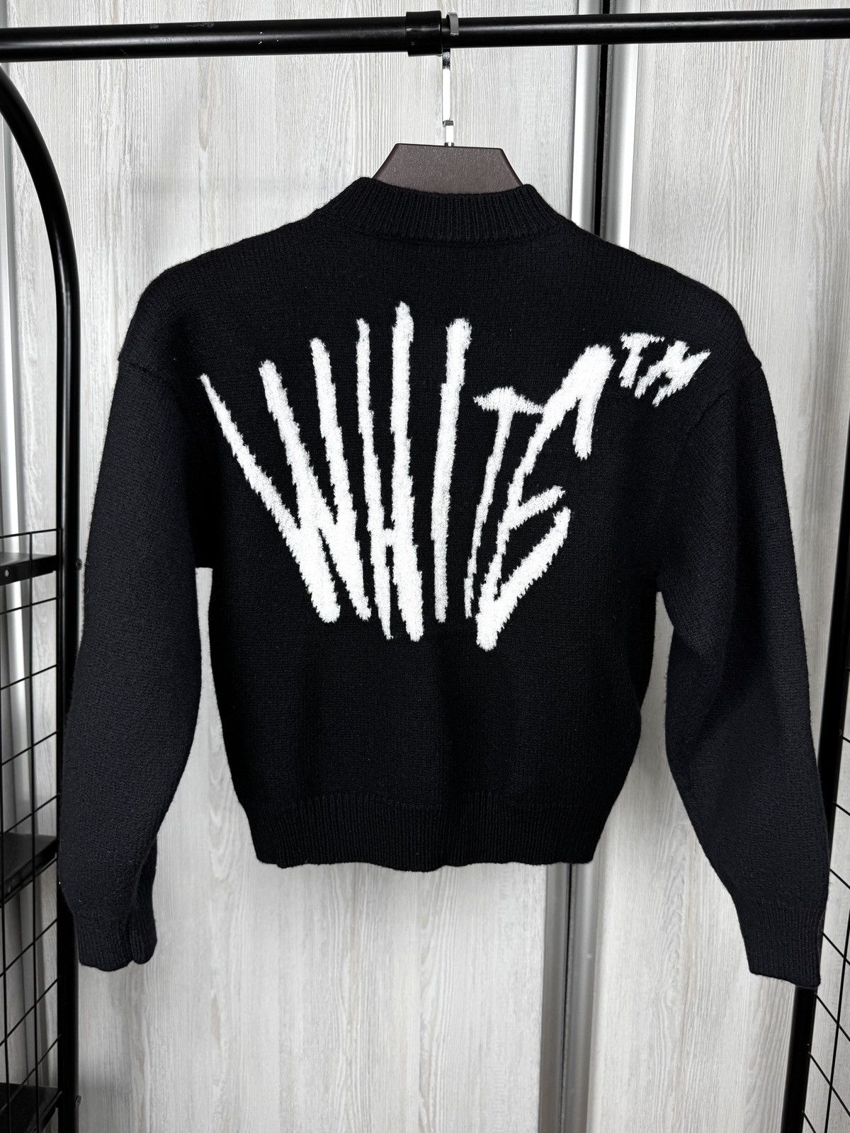Off-White OFF-WHITE Graffiti Logo Intarsia Jumper Black sweater Size M / US 6-8 / IT 42-44 - 6 Thumbnail