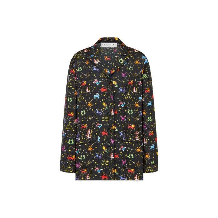 Dior Black Long Sleeve Zodiac Print Shirt 0079-2507