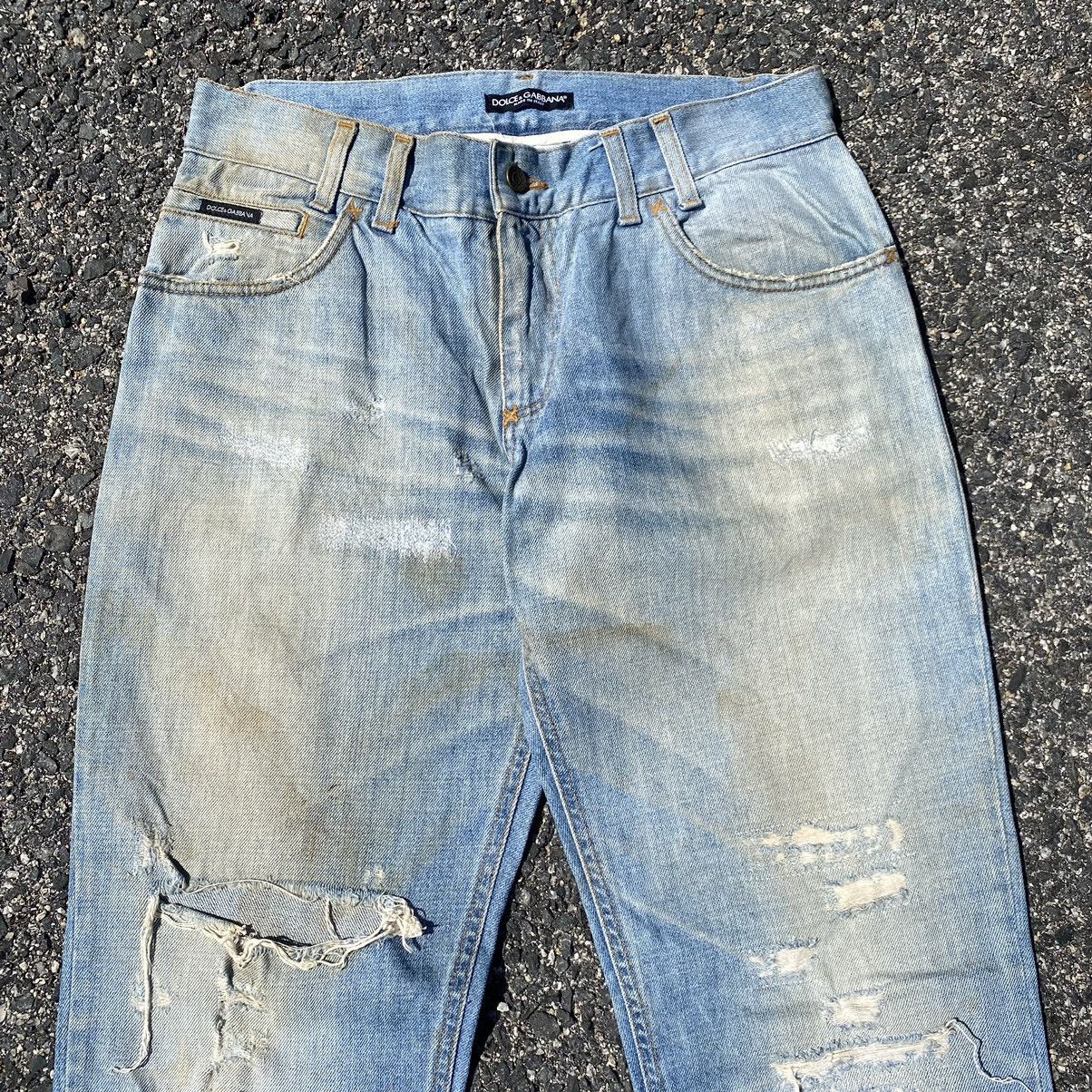 Dolce & Gabbana Vintage Dolce & Gabbana Distressed Denim Jeans Size US 33 - 2 Thumbnail