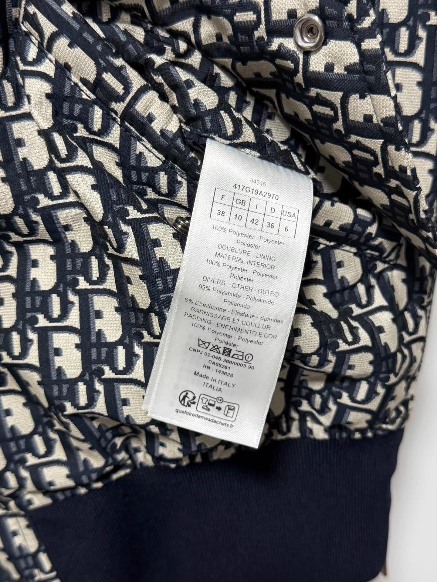 Dior DIOR Logo Print Stand Collar Short Sleeve Jacket K13 Size XS / US 0-2 / IT 36-38 - 3 Thumbnail