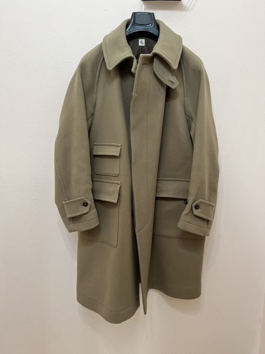 Kaptain Sunshine Traveler Coat in beige extra fine double cloth