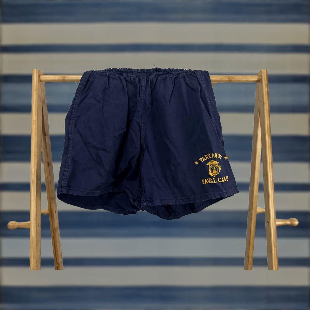Champion VTG 70s Champion Blue Bar Farragut Naval Camp USN PT Fitness Gym Shorts XL Mens Size US 36 / EU 52 - 1 Thumbnail