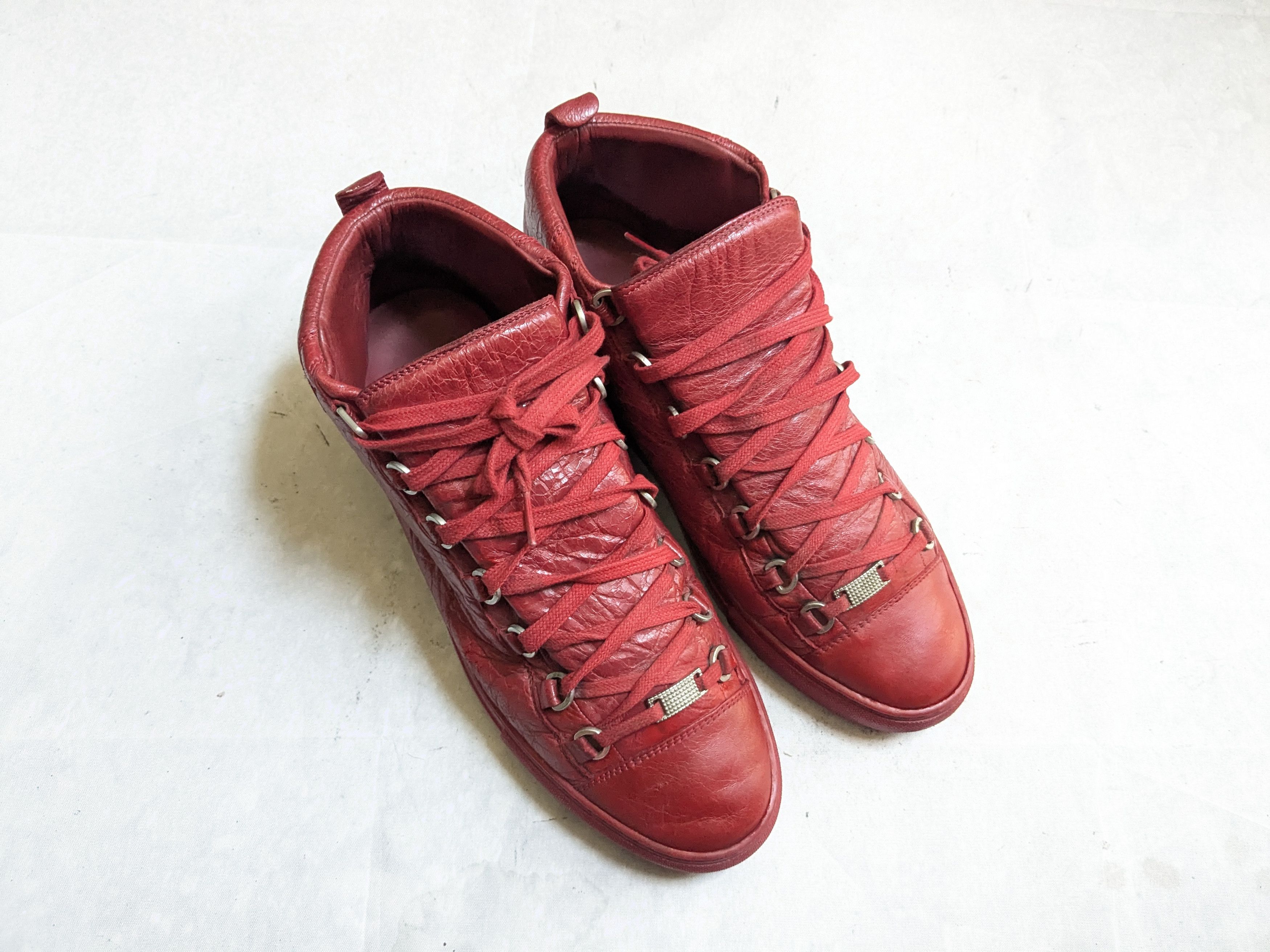 Balenciaga Balenciaga Arena Red 10 Leather High Tops Size US 10 / EU 43 - 4 Thumbnail