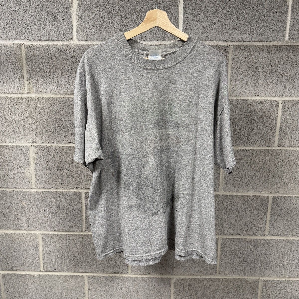 Vintage Thrashed Faded Distressed Grey Shirt ERD Grunge Chrome Size US XL / EU 56 / 4 - 1 Thumbnail