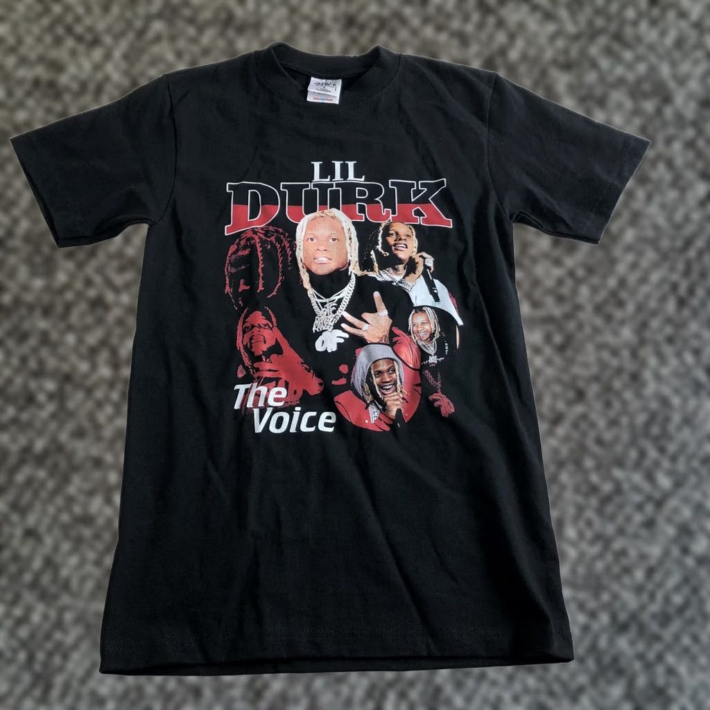 Vintage Lil Durk Graphic T-Shirt Black Small Crew Neck Short Sleeve Cotton Heavy Graphic Print Men 90s Shaka Regular Short Sleeve All Seasons Size US S / EU 44-46 / 1 - 1 Thumbnail