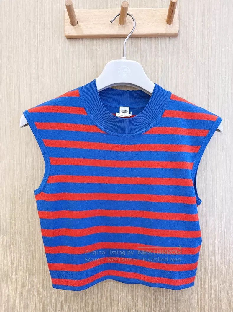 Hermes Hermes Blue and red striped slim-fit knitted vest Size XS / US 0-2 / IT 36-38 - 2 Thumbnail