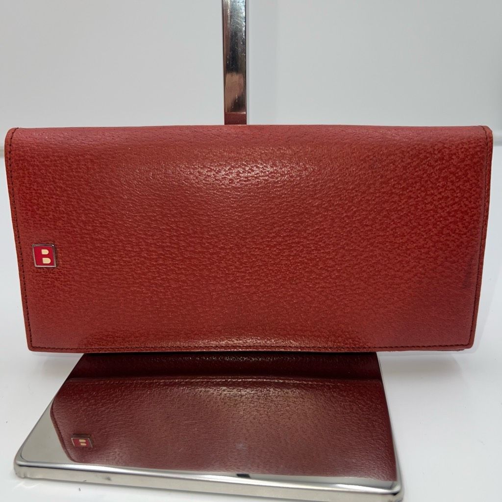 image of Bally Calfskin Long Fold Wallet in Tan, Women's