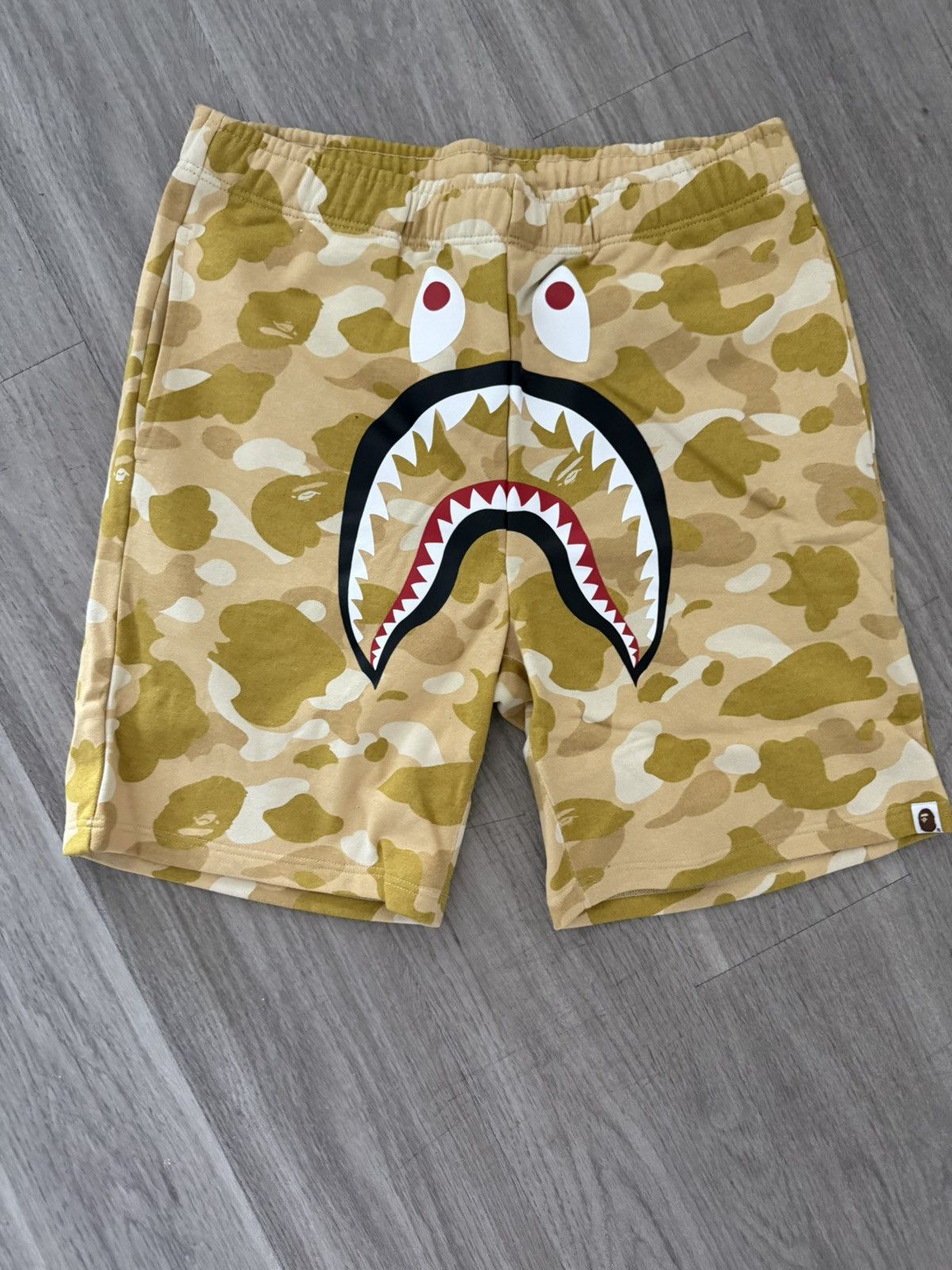 Bape Bape yellow camo shark shorts Size US 34 / EU 50 - 1 Thumbnail